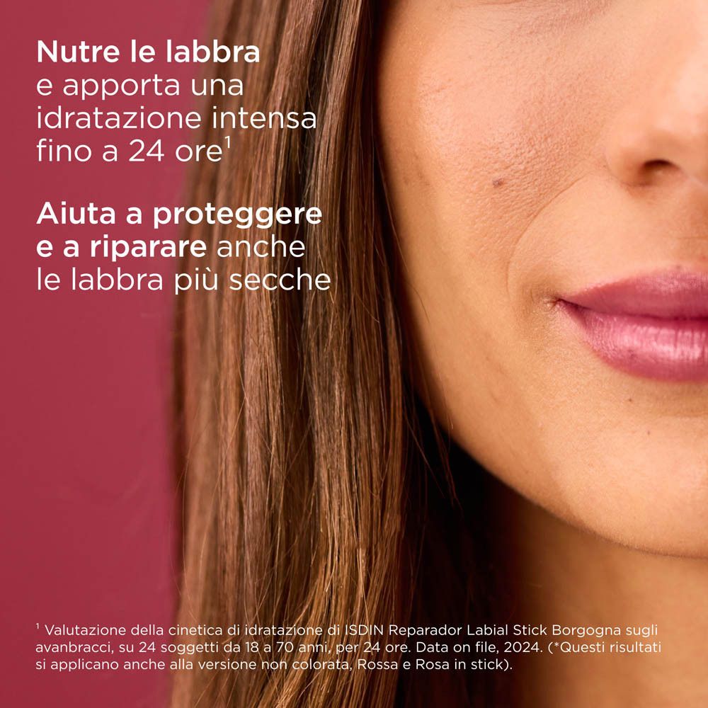 Testo sulla cura delle labbra. Idratante, protettivo, riparatore.