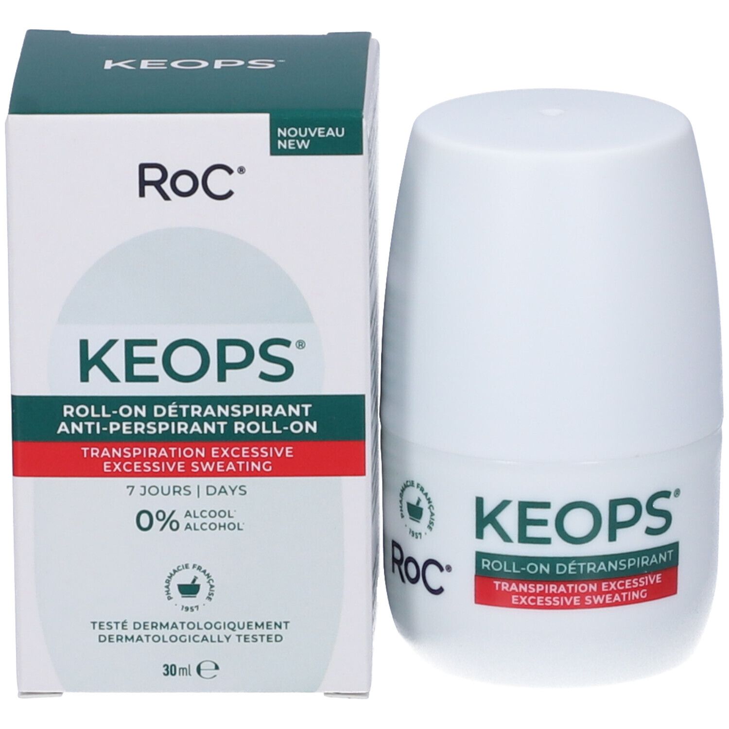 RoC Keops Roll-on antitraspirante, 30ml, senza alcol.