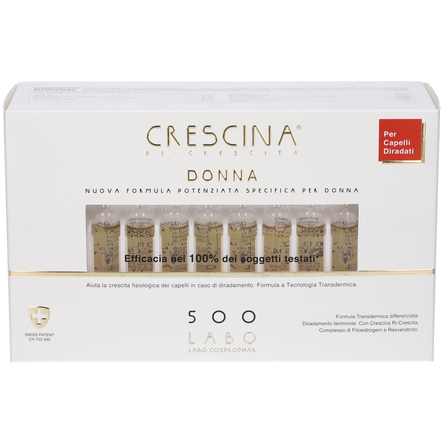 Crescina Donna fiale per capelli diradati. Contiene 7 fiale in una confezione.