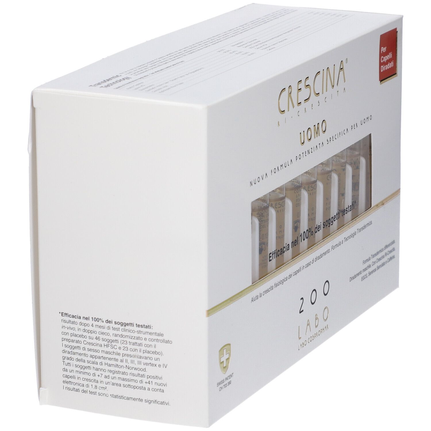 Scatola Crescina Uomo per capelli con 20 fiale.