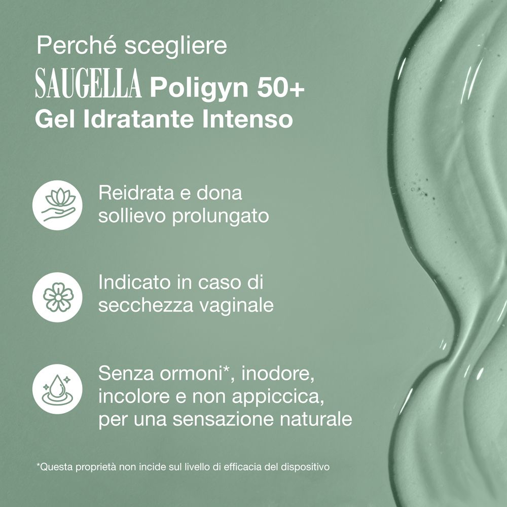 Saugella Polygyn 50+ Gel Idratante Intenso: Reidrata e dona sollievo prolungato.