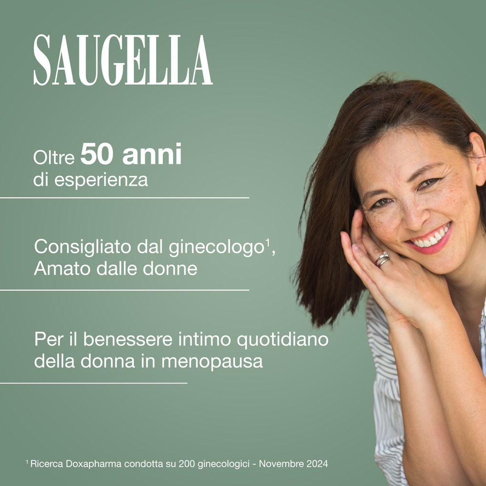 Saugella: Oltre 50 anni di esperienza per il benessere intimo della donna in menopausa.