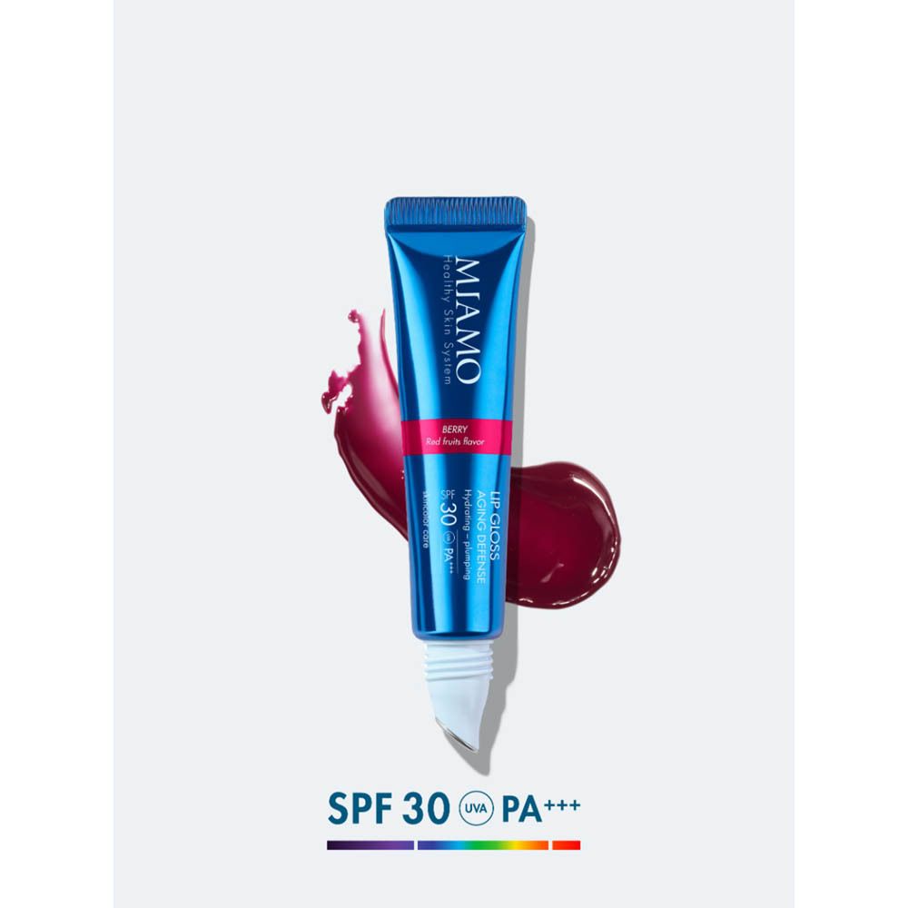 Miamo Lip Gloss Aging Defense SPF 30+ Tono Berry Gusto Frutti Rossi