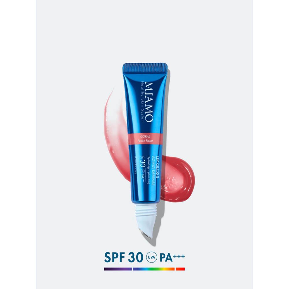 Miamo Lip Gloss Aging Defense SPF 30+ Tono Coral Gusto Pesca