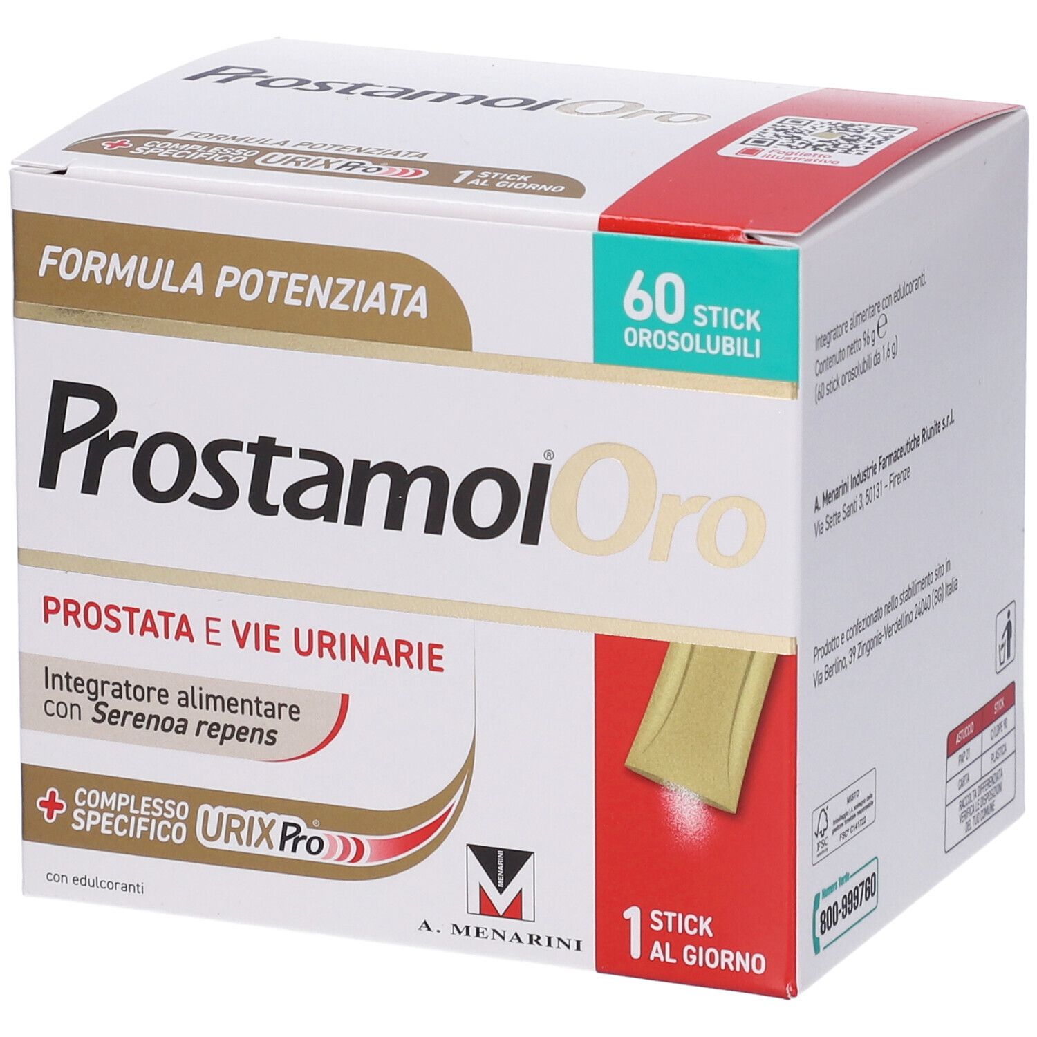 Prostamol Oro Stick Orosolubili Gusto Frutti Rossi