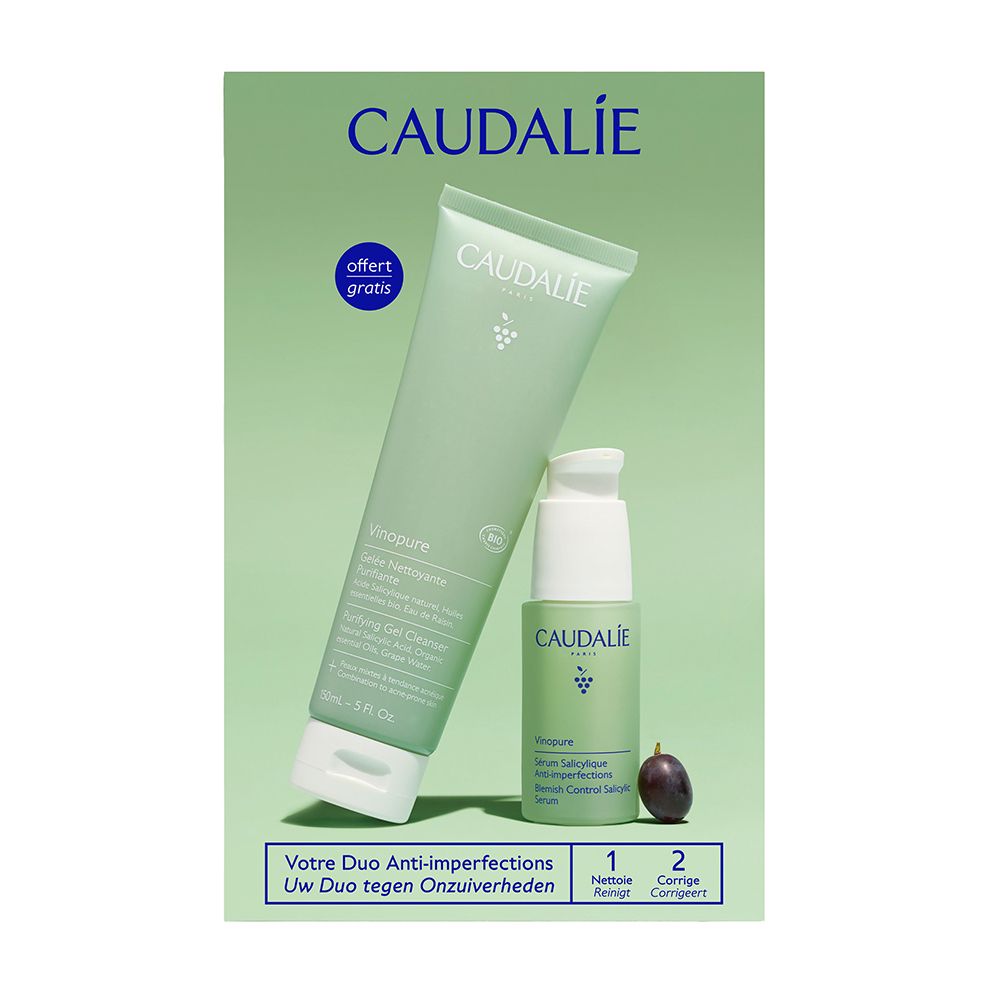 Caudalie Cofanetto Vinopure Siero Anti-imperfezioni + Gel Detergente Purificante