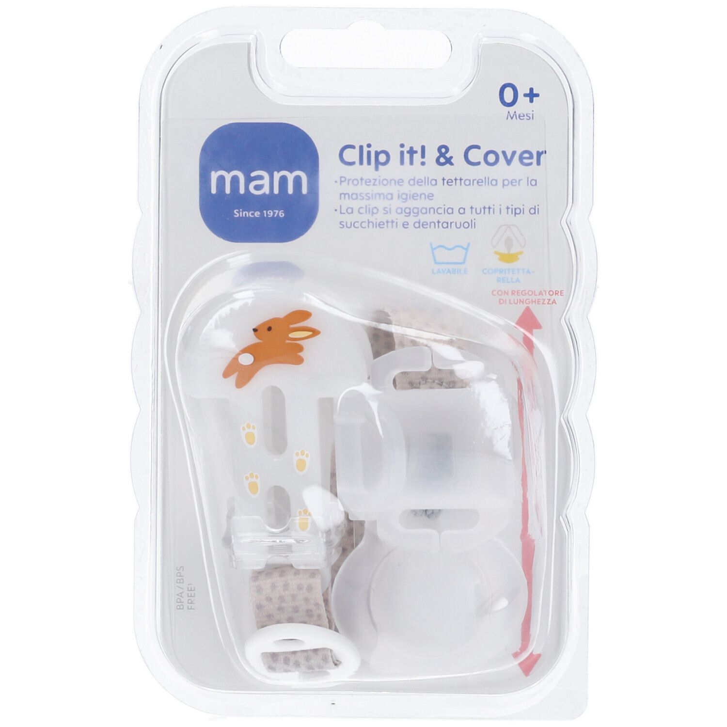 MAM Clip It! & Cover Clip per Succhietto 0+ Mesi