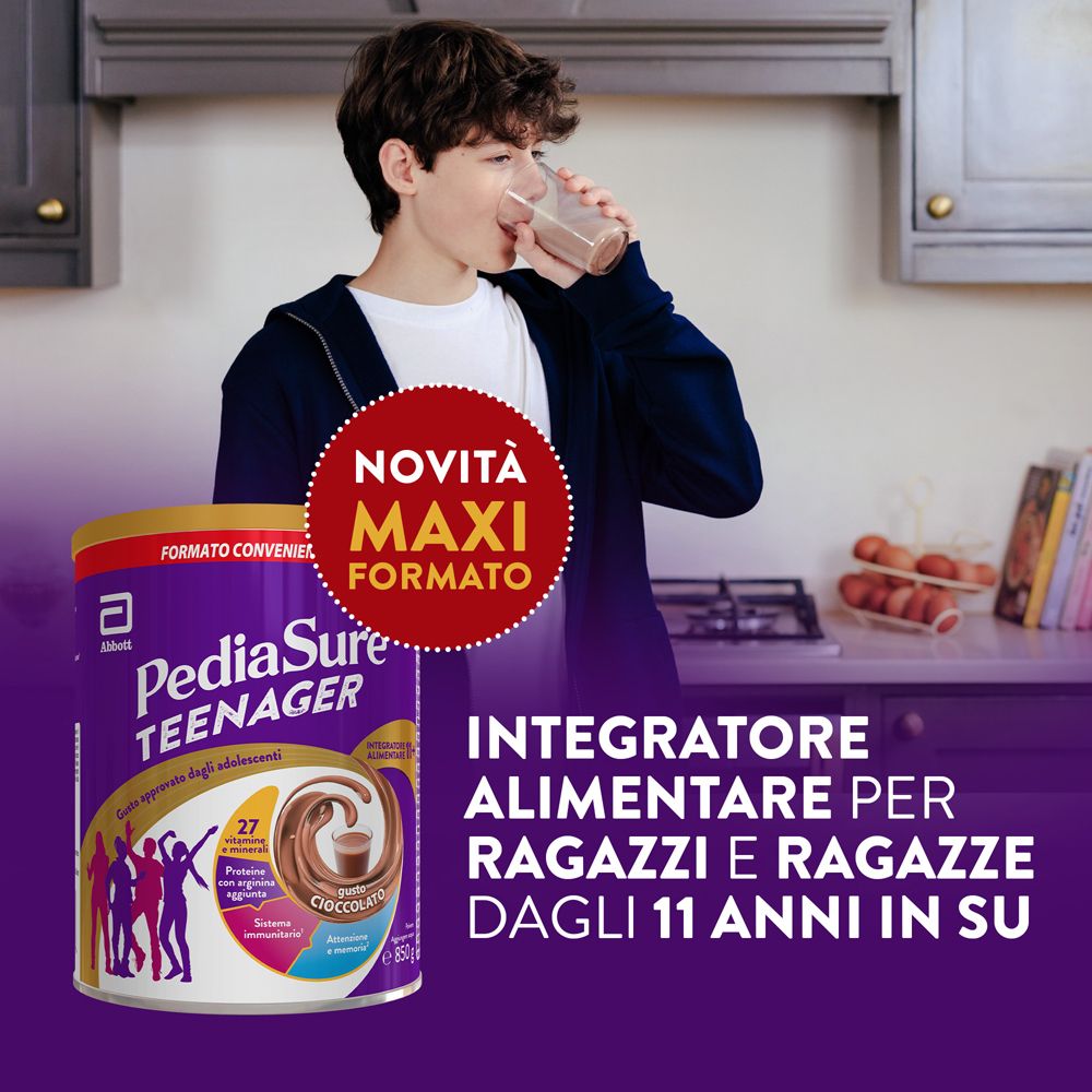 PediaSure Teenager gusto cioccolato in formato maxi.