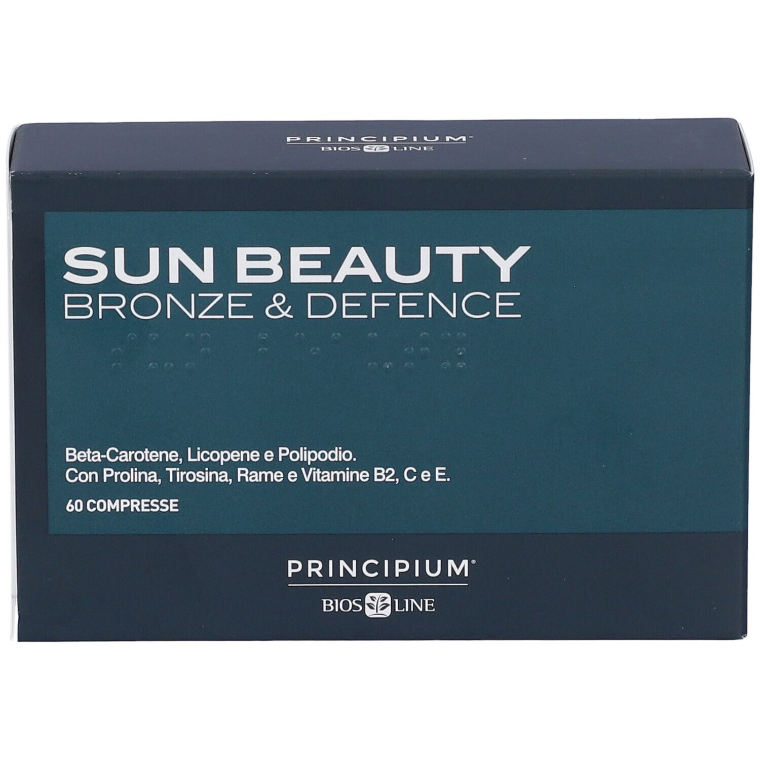 Fronte della confezione PRINCIPIUM SUN BEAUTY, 60 compresse.