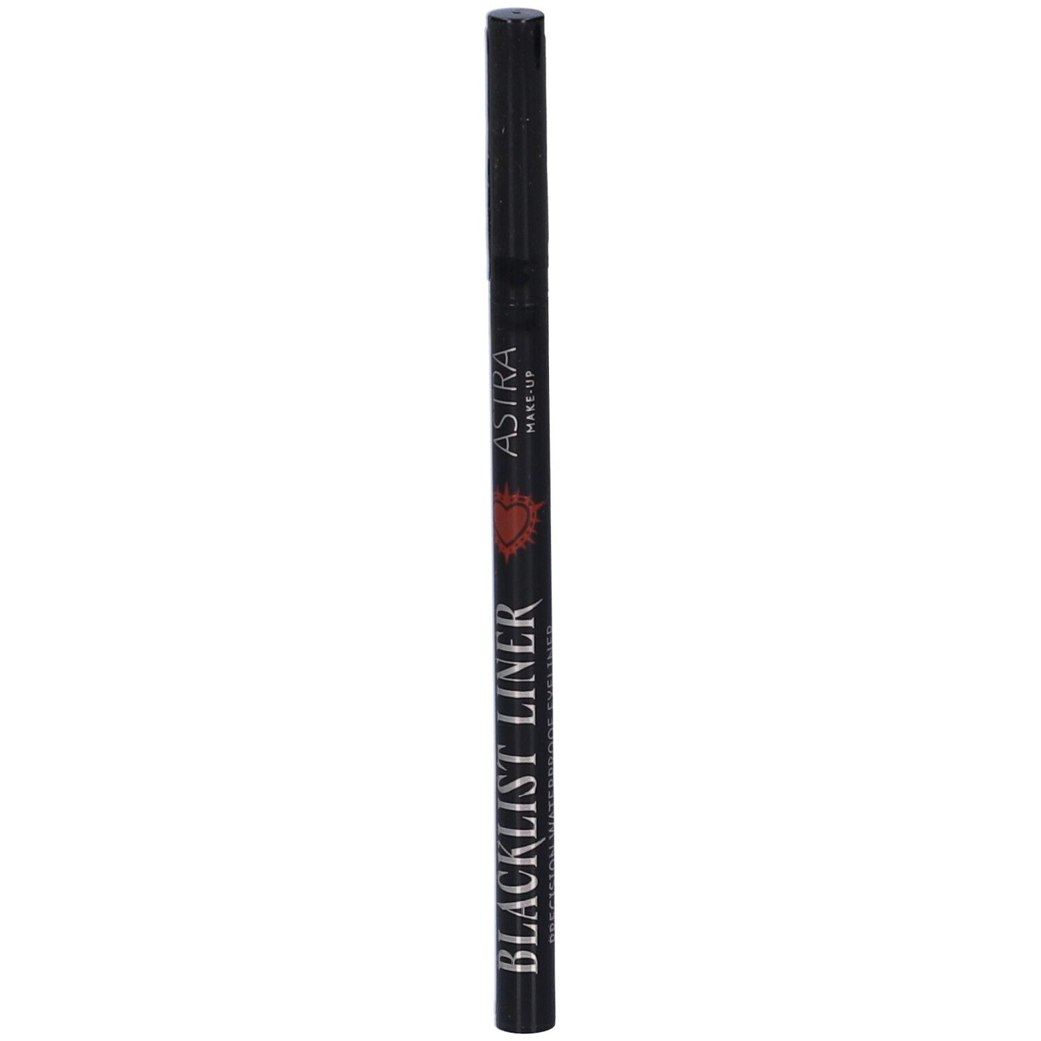 Pennarello eyeliner nero con scritta 'ASTRA MAKE-UP BLACKLIST LINER'.