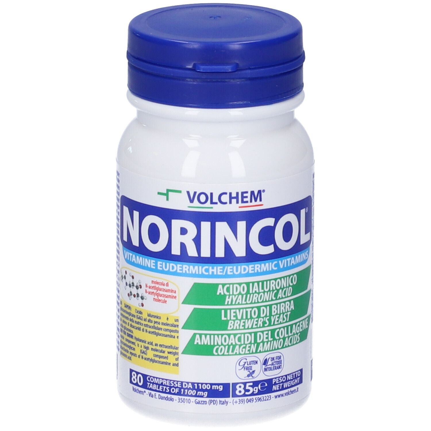 VOLCHEM Norincol Vitamine, Acido Ialuronico, Lievito Di Birra E Colllagene In Compresse