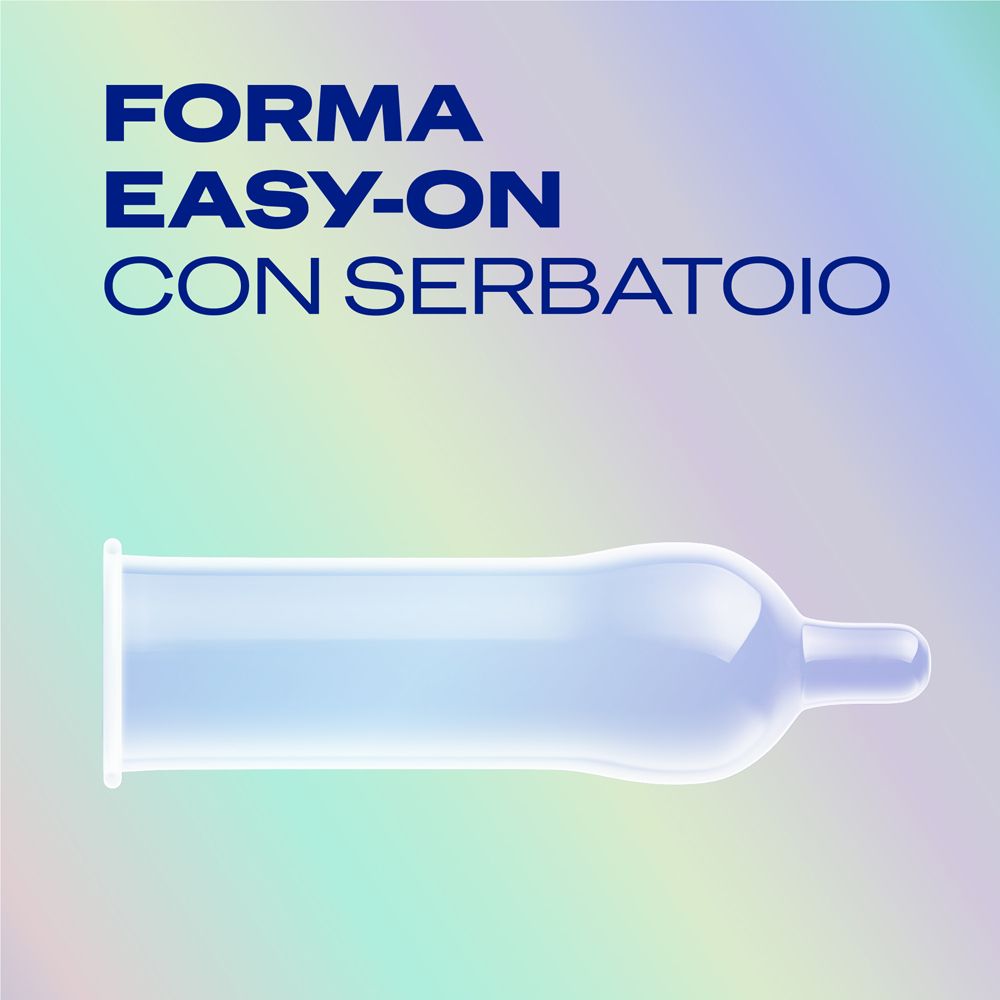 Un preservativo con forma Easy-On e serbatoio.