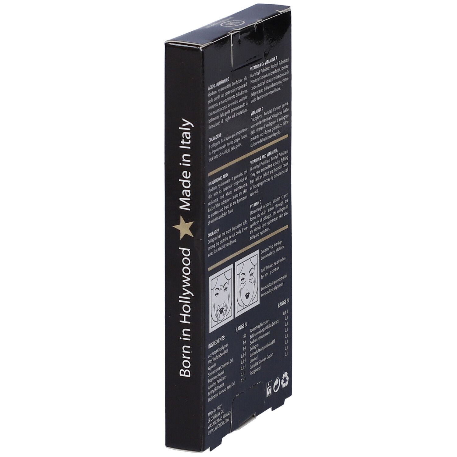 Hollywood Wonder Stickers Cerottini Viso Notte Anti Age Effetto Lifting 5 Bustine Con 10 Cerottini + 10 Bustine Con 20 Cerottini
