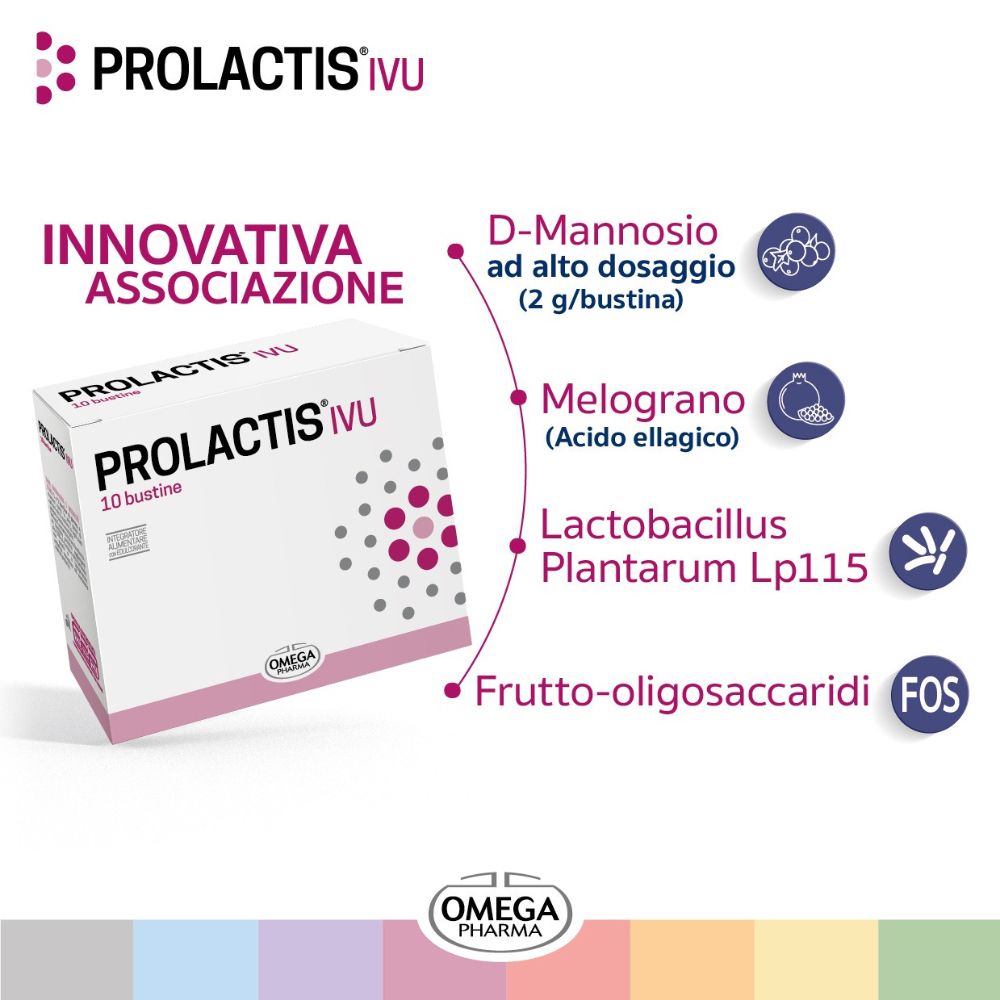 Confezione prodotto con ingredienti: D-Mannosio, Melograno, Lactobacillus Plantarum Lp115, FOS.