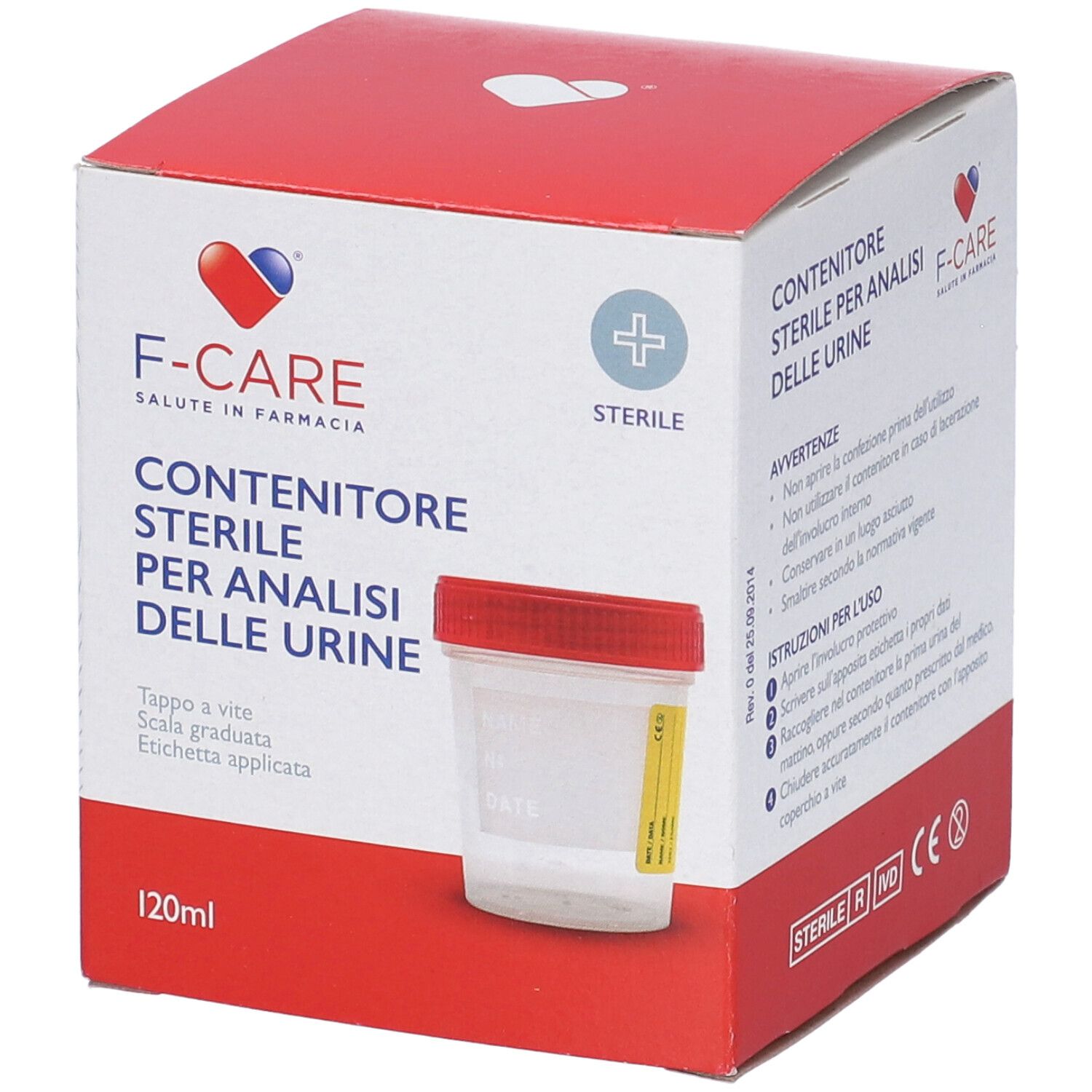 Contenitore Sterile F-Care Per La Raccolta Urina 120 Ml