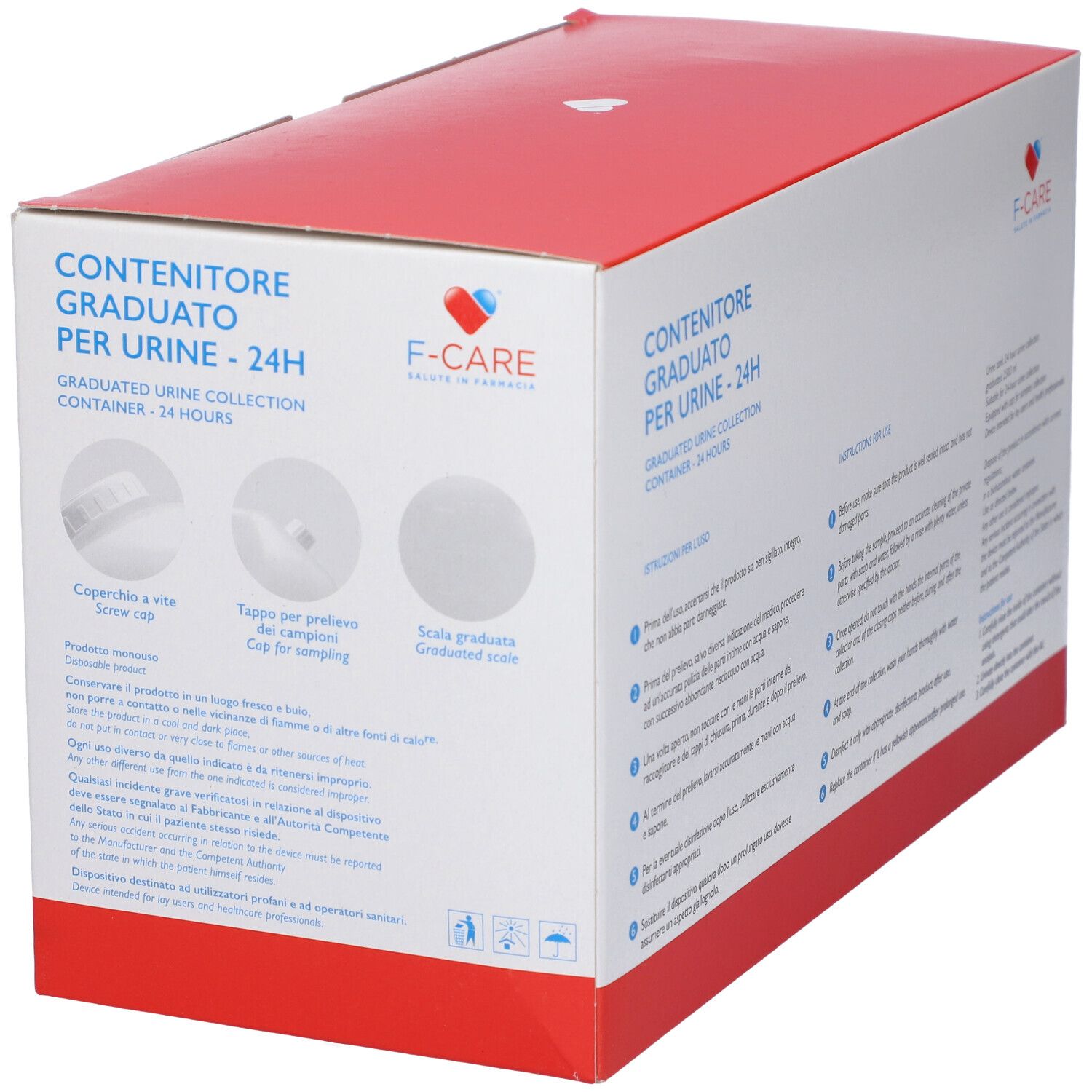 Contenitore F-Care Per La Raccolta Urina 24 Ore 2500 Ml