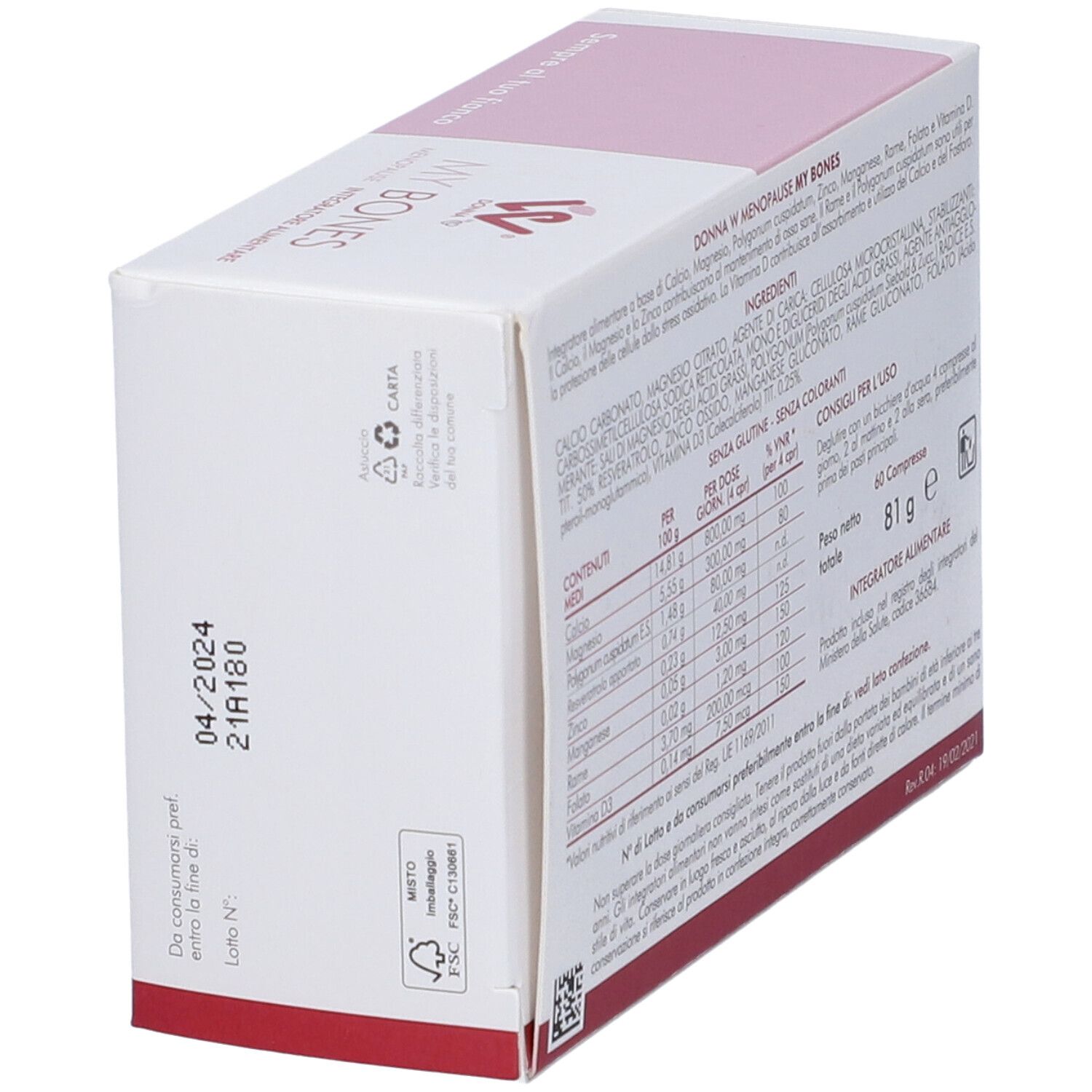 Donna W My Bones Menopausa 4 Blister Da 15 Compresse