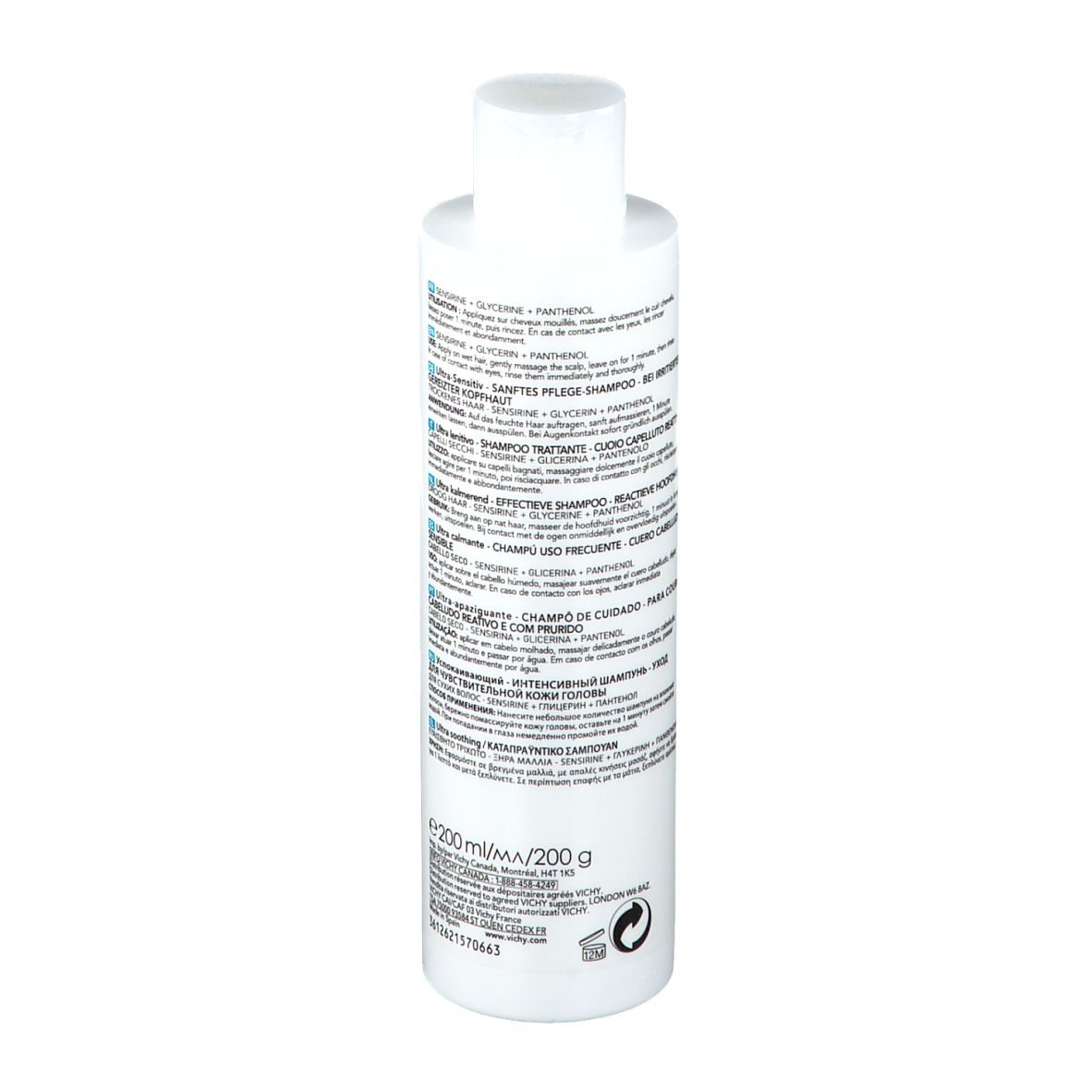 Vichy Dercos Shampoo Ultra-Lenitivo cuoio capelluto reattivo Capelli secchi 200ml