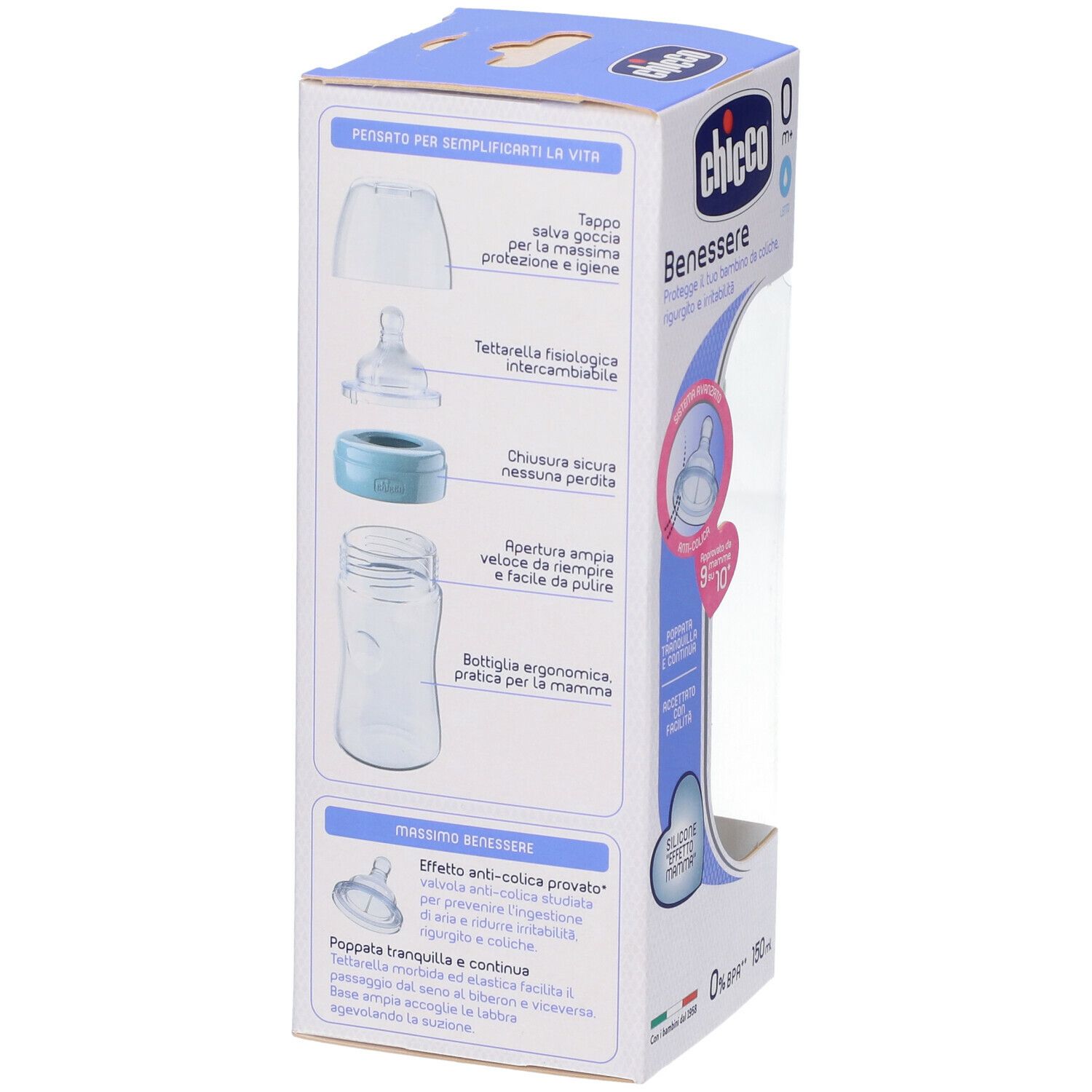 Chicco Biberon Benessere Silicone Giallo