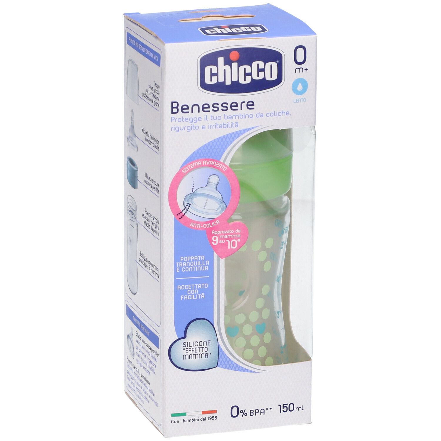 Chicco Biberon Benessere Silicone Giallo