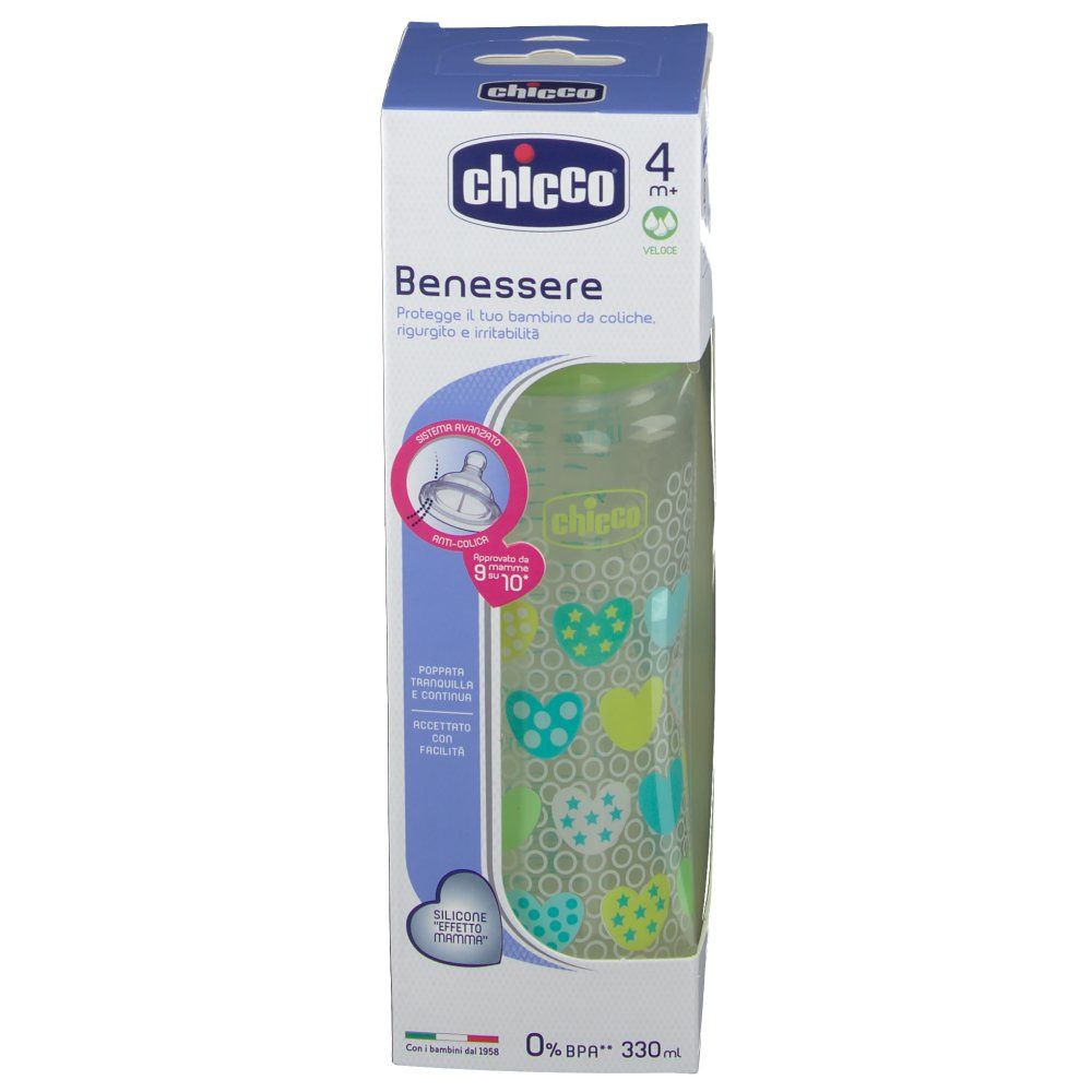 Chicco® Biberon Benessere Silicone 4m+
