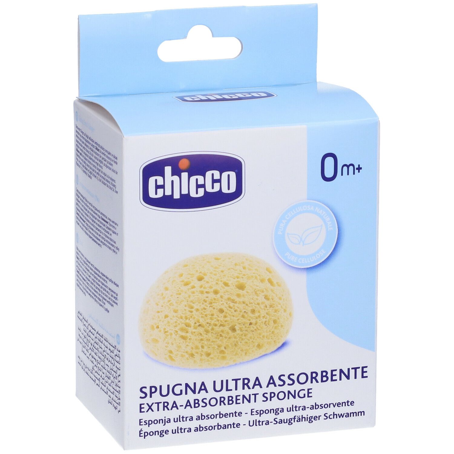 CHICCO Spugna Ultra-Assorbente Cellulosa Naturale Bimbo Neonato 0m+