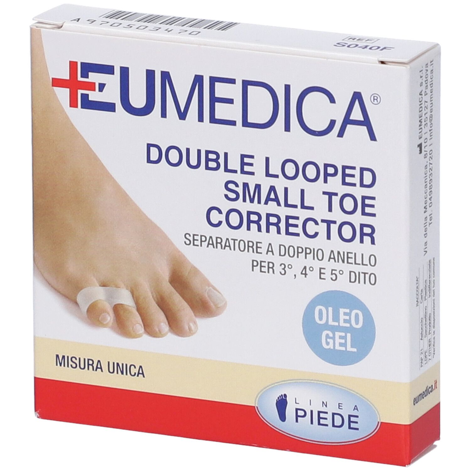 Separatore A Doppio Anello Double Looped Small Toe Corrector Per Terzo Quarto E Quinto Dito Misura Unica