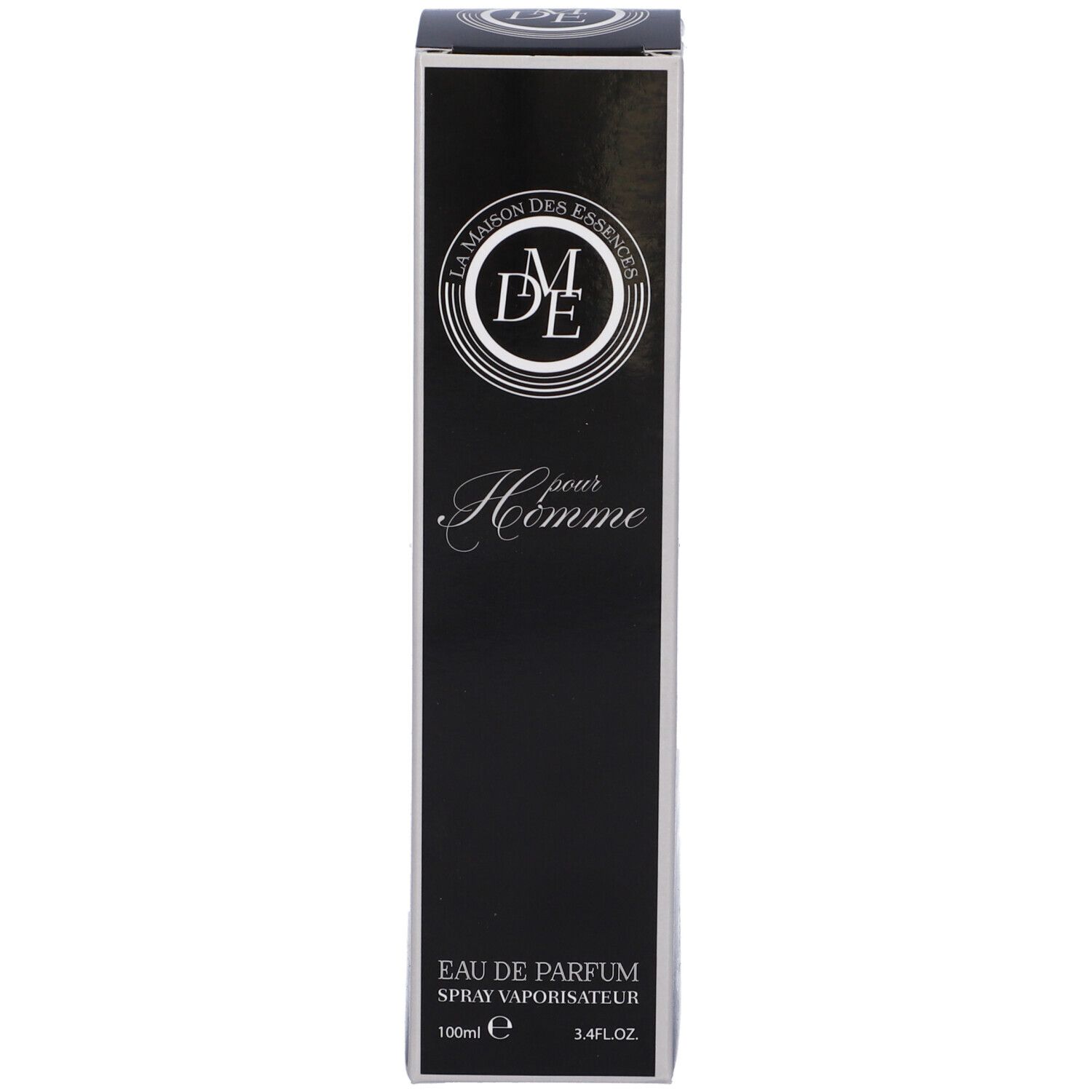 Flacone di profumo e scatola. Sul flacone c'è scritto "54" e "EAU DE PARFUM POUR HOMME".