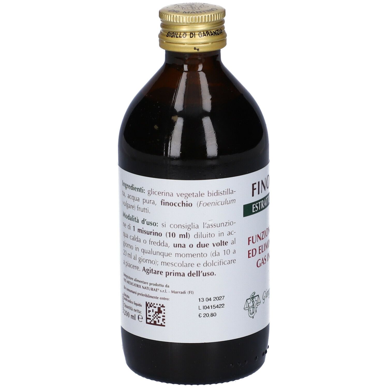 Finocchio Estratto Integrale 200 Ml