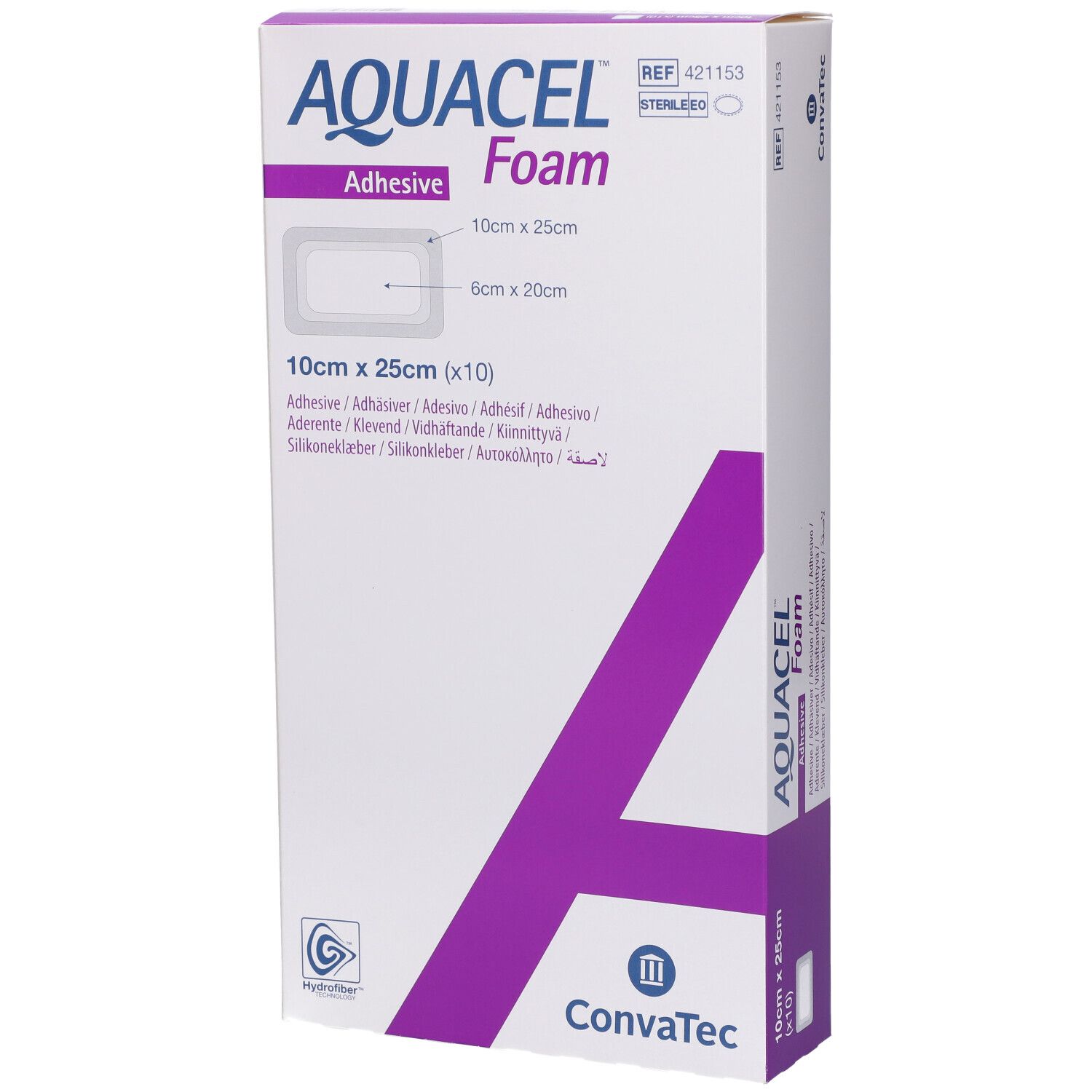 Medicazione Hydrofiber Sterile Adesiva In Schiuma Misura 10x25cm