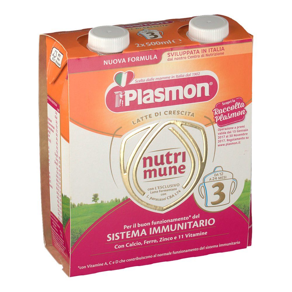 Plasmon Nutri-Mune Latte 3 Crescita Biscotto Liquido 2x500ml