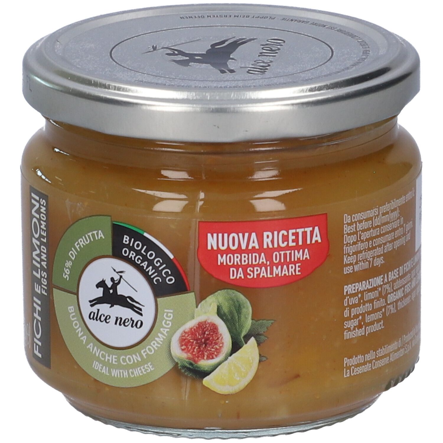 Vaso Alce Nero confettura biologica fichi e limoni, 270g.