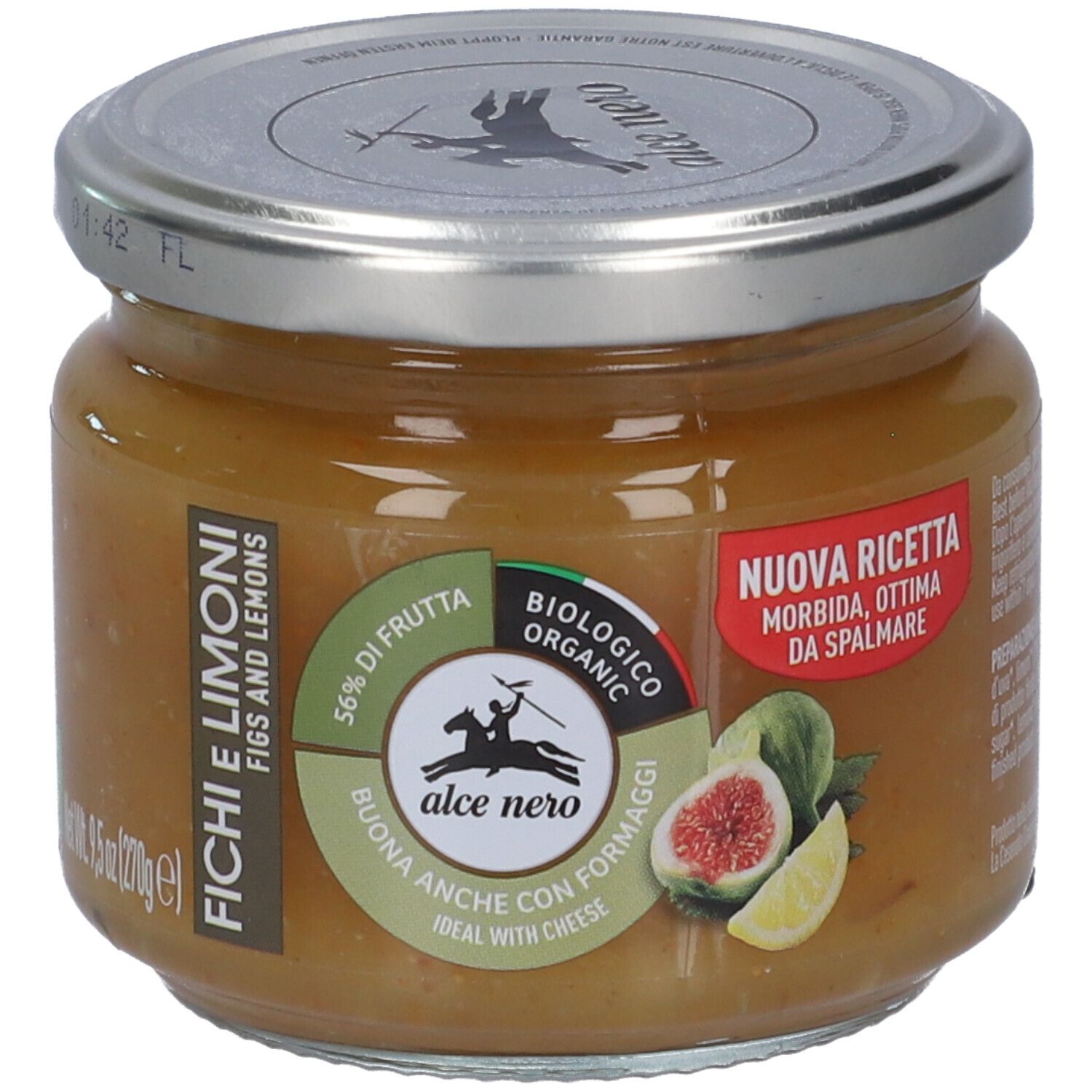 Alce Nero Fichi e Limoni, confettura da 270g. Biologico.