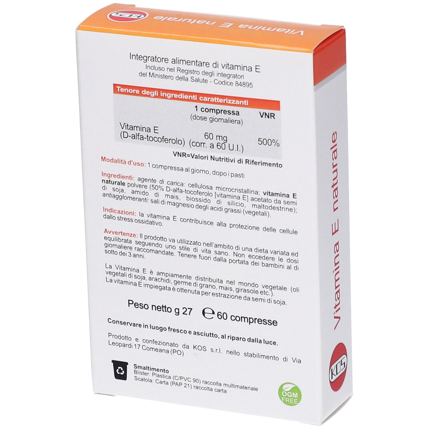 KOS Nutraceutici Vitamina E Naturale