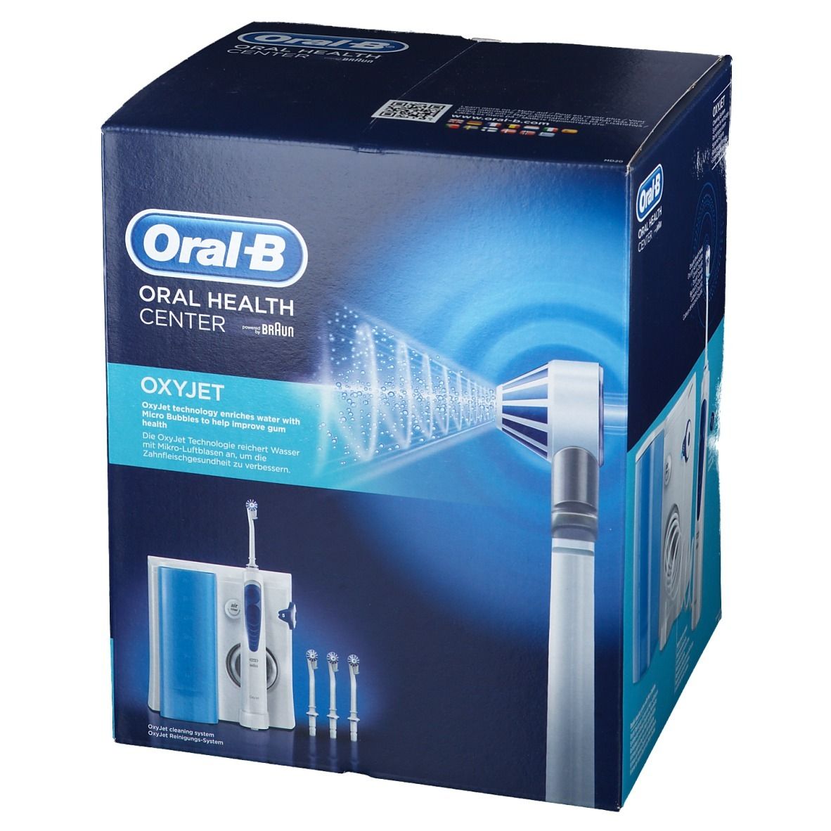 Idropulsore e spazzolino elettrico - BRAUN OC20 Oral-B Health Center.  Larghezza: 17,1 cm, Profondità: 23,3 cm, Altezza: 23,2 cm