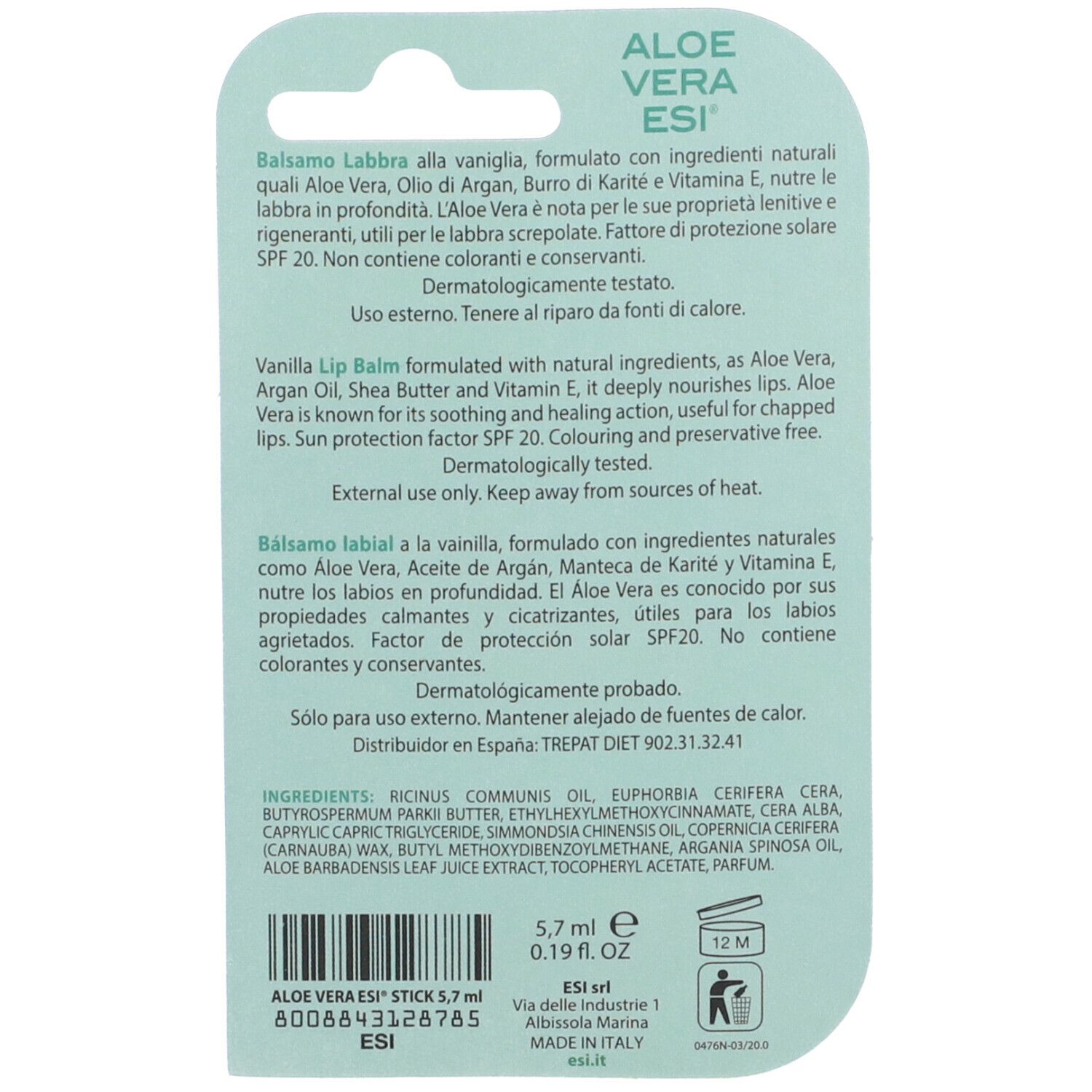 ESI Aloe Vera Esi Balsamo Labbra