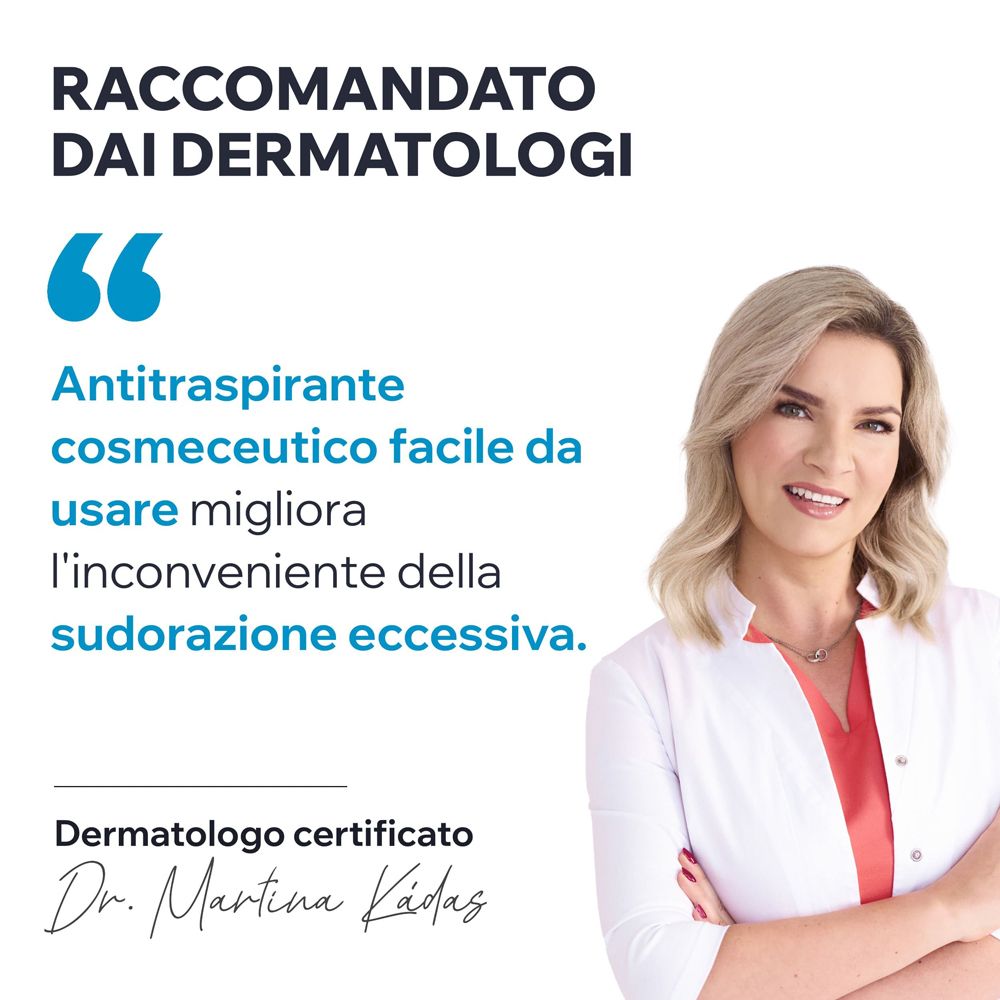 Raccomandazione dermatologa per Uriage Deodorant Power 3: Cosmeceutico, facile, contro sudorazione eccessiva.