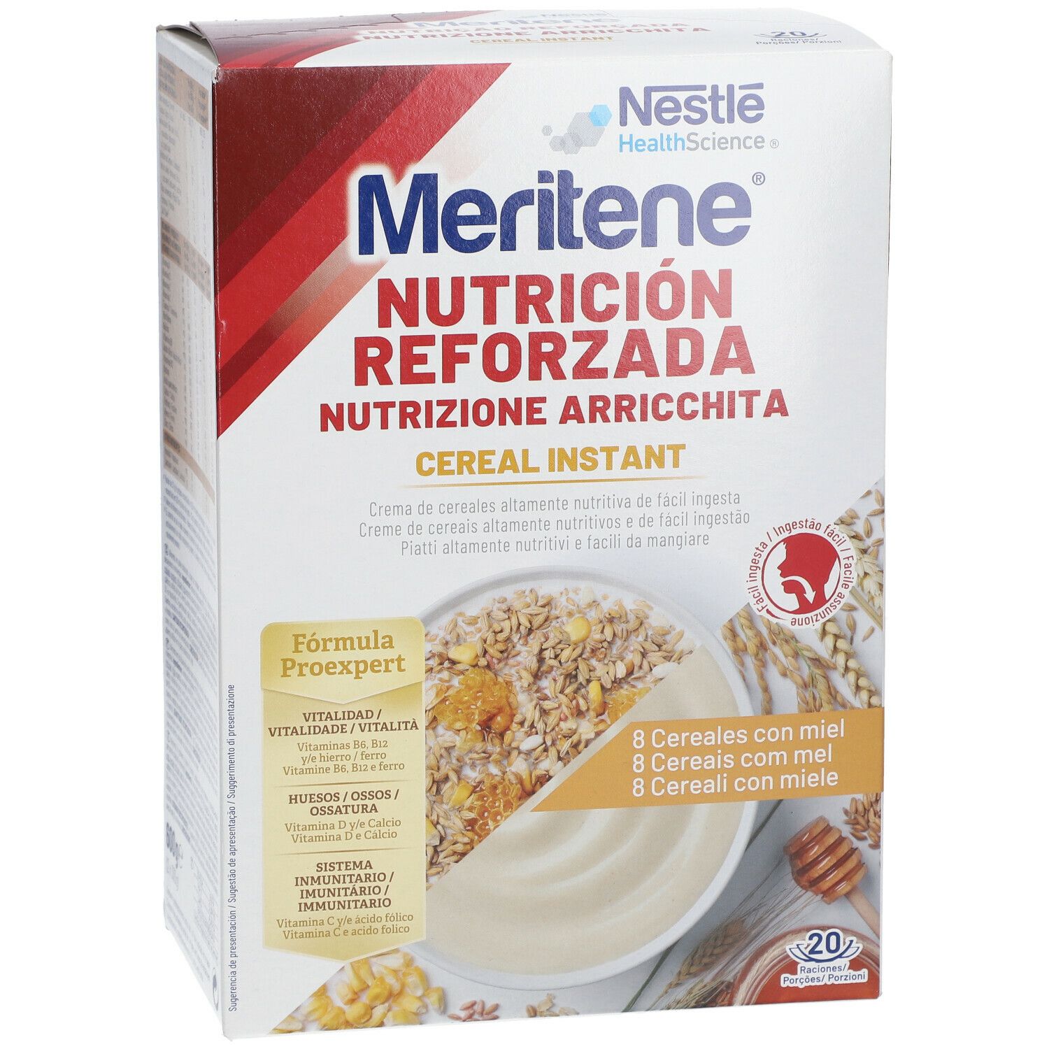Meritene Resource Cereal Instant 8 cereal miel, Nutrición