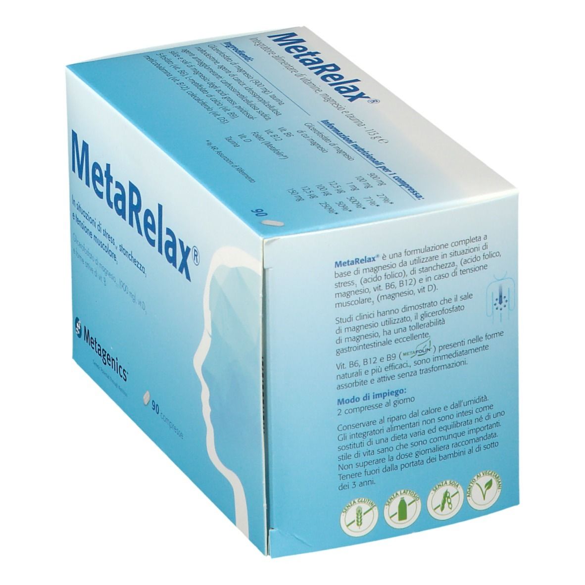 MetaRelax Integratore alimentare a base di vitamine, magnesio e taurina 84  bustine di Metagenics belgium
