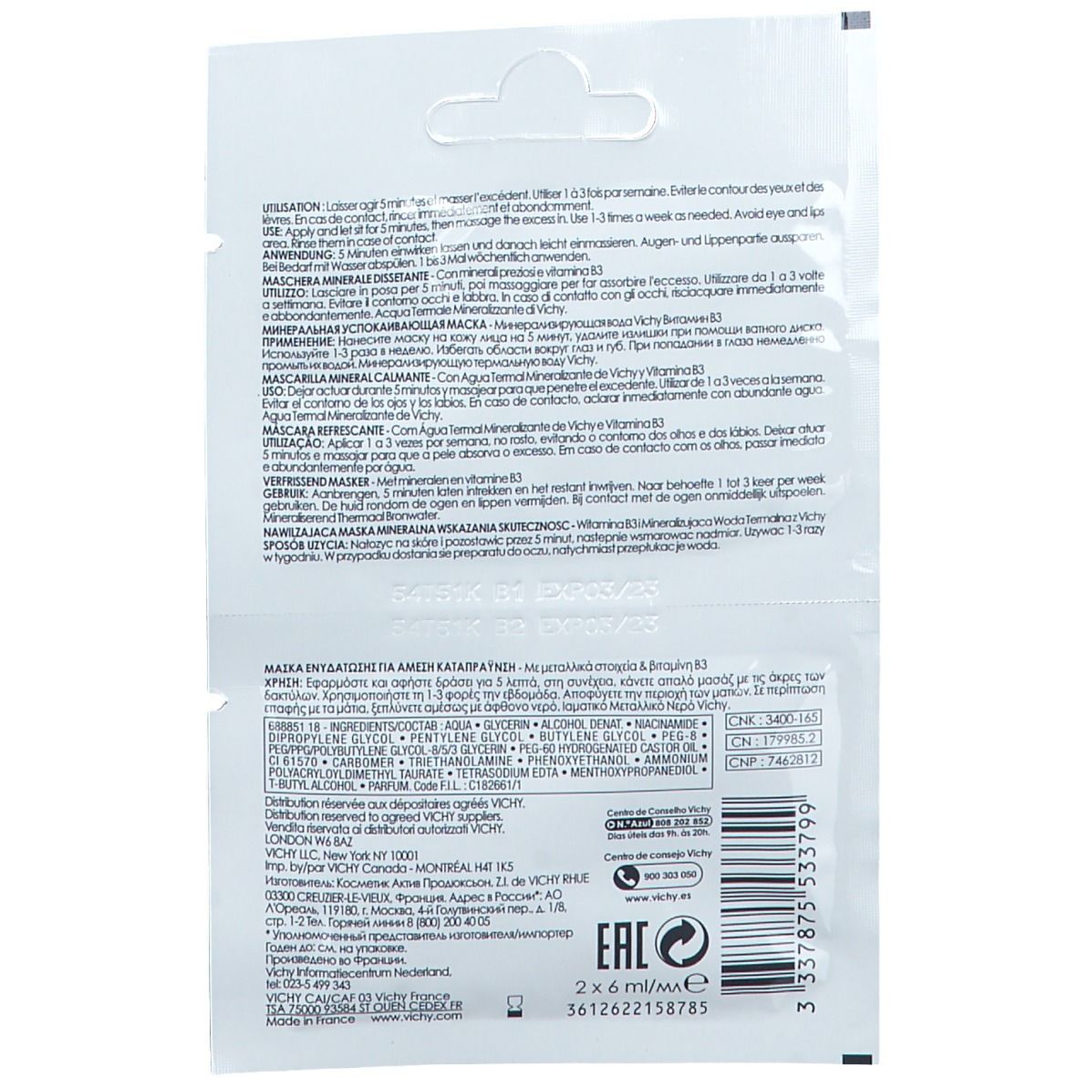 Vichy Maschera Minerale Gel Levigante Illuminante
