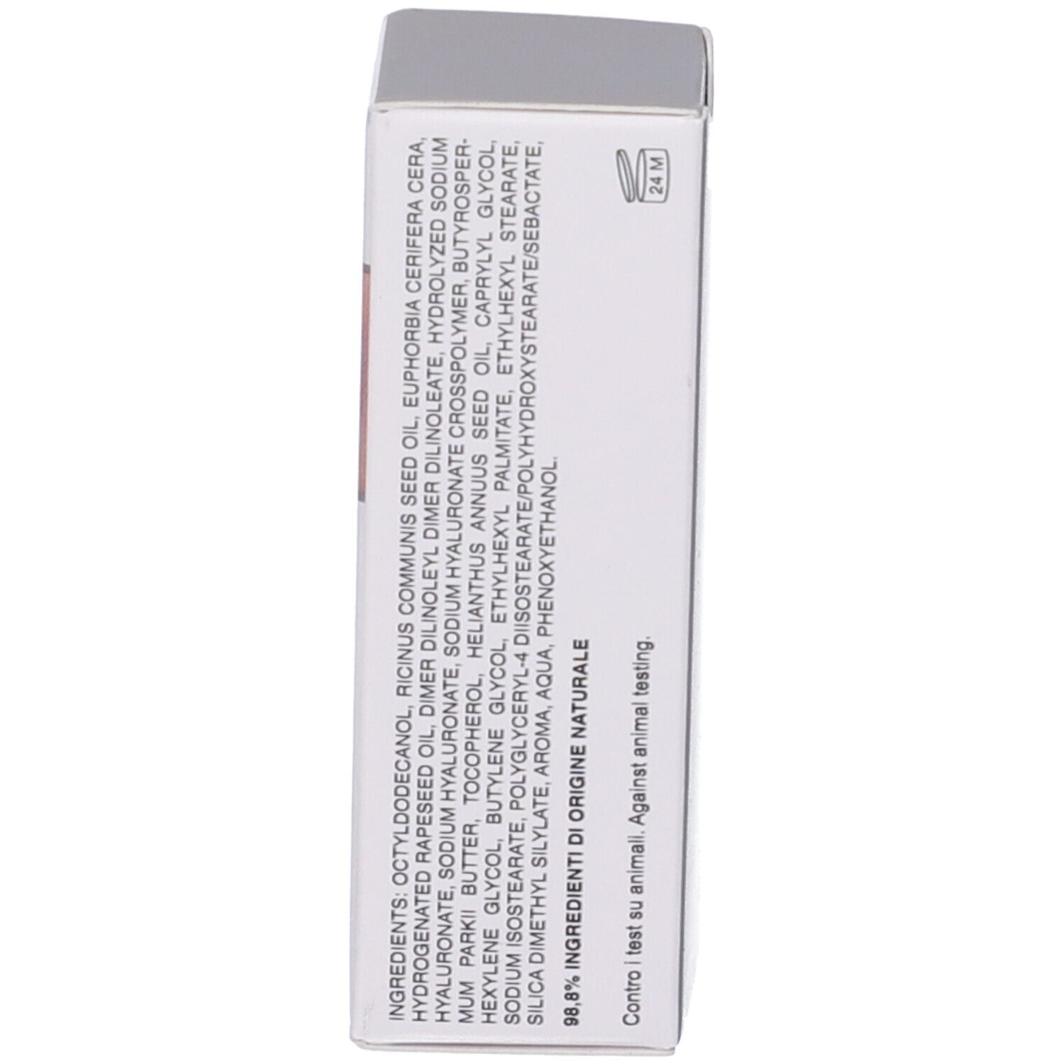 Confezione con ingredienti. 98,8% ingredienti di origine naturale. Contro i test sugli animali.