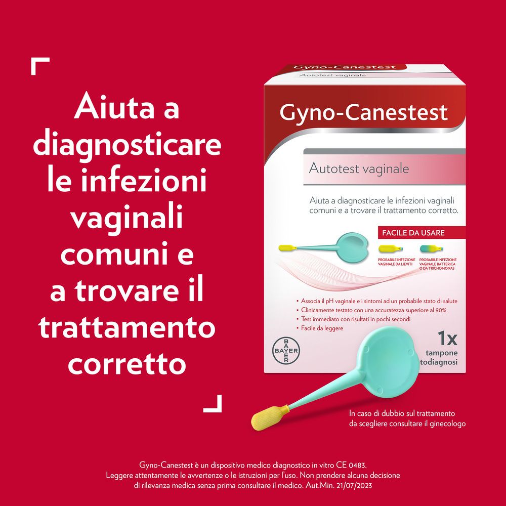 Gyno-Canestest Test Tampone Vaginale per Autodiagnosi Infezioni vaginali