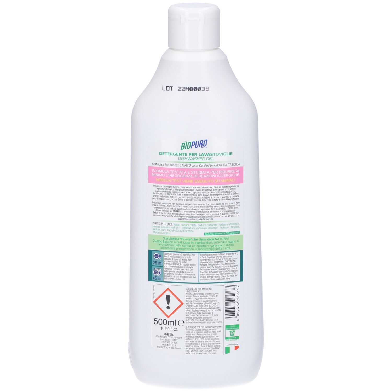 Biopuro Lavastoviglie Gel500Ml