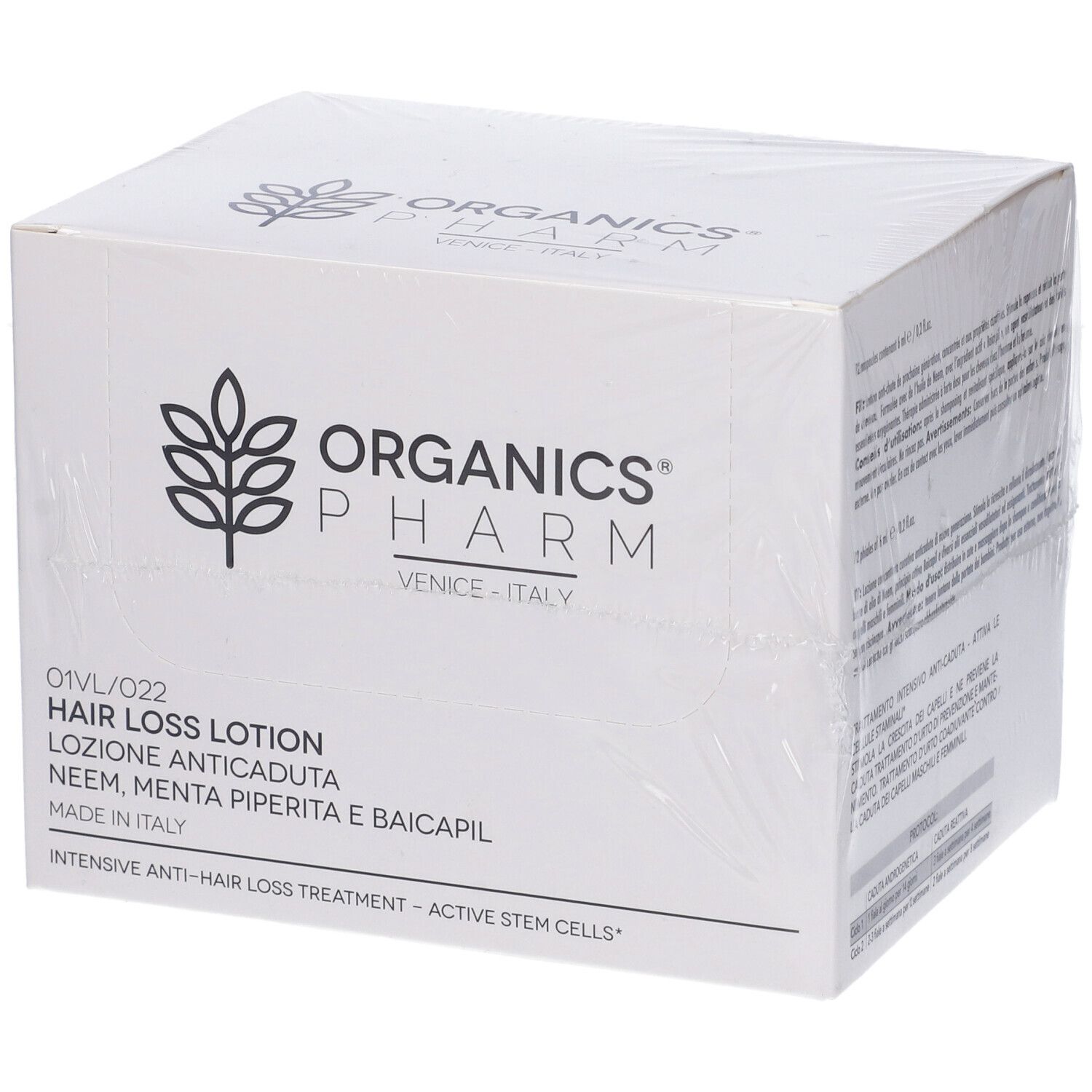 Organics Pharm Hair Loss Lotion Neem Oil, Peppermint And Baicapil 12 Fiale Da 6 Ml