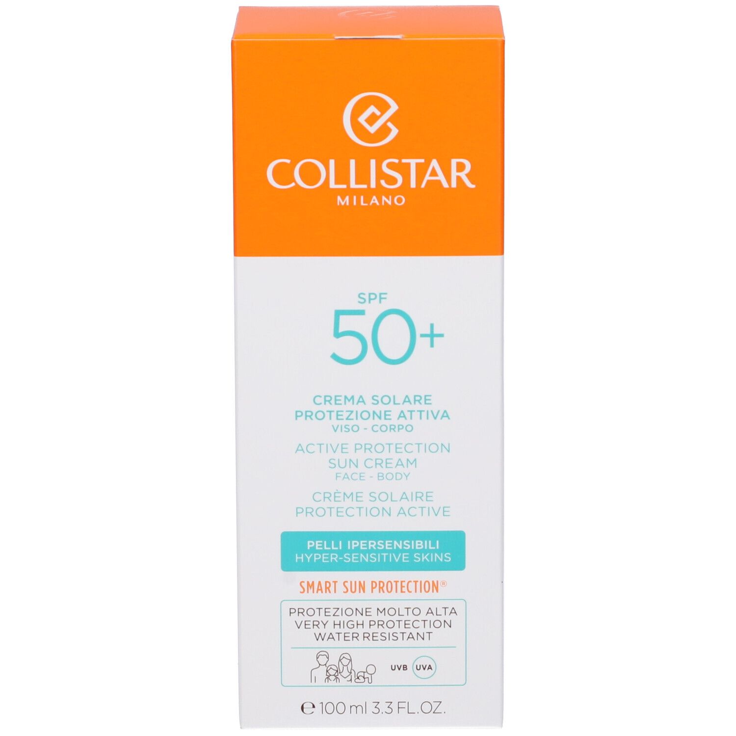 Crema Solare Protezione Attiva Pelli Ipersensibili SPF50+