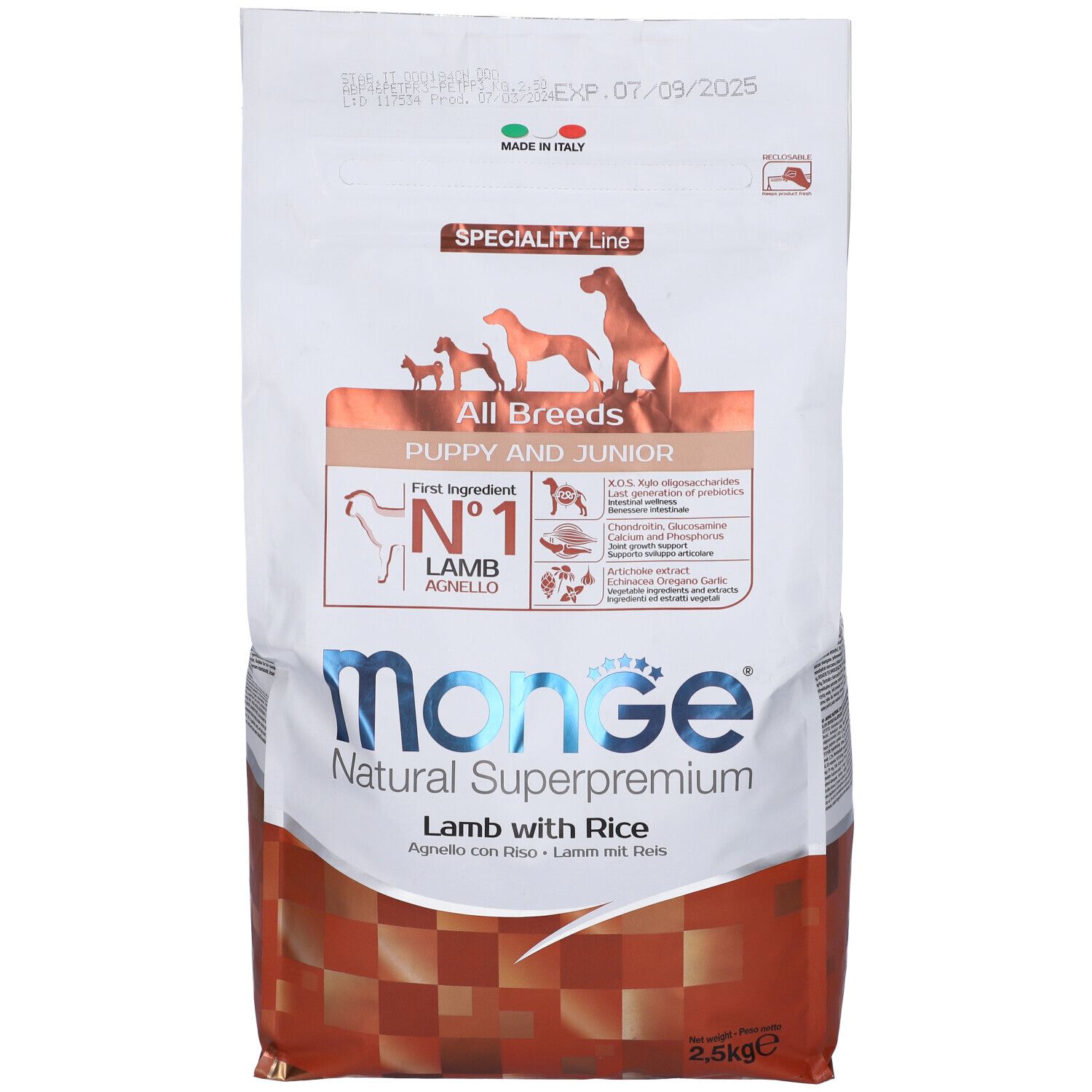 Monge All Breeds Puppy Agnello & Riso 2500 G