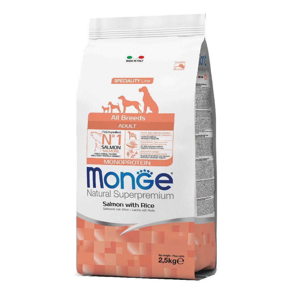 Monge Natural Superpremium Salmone e Riso Cani Adulti