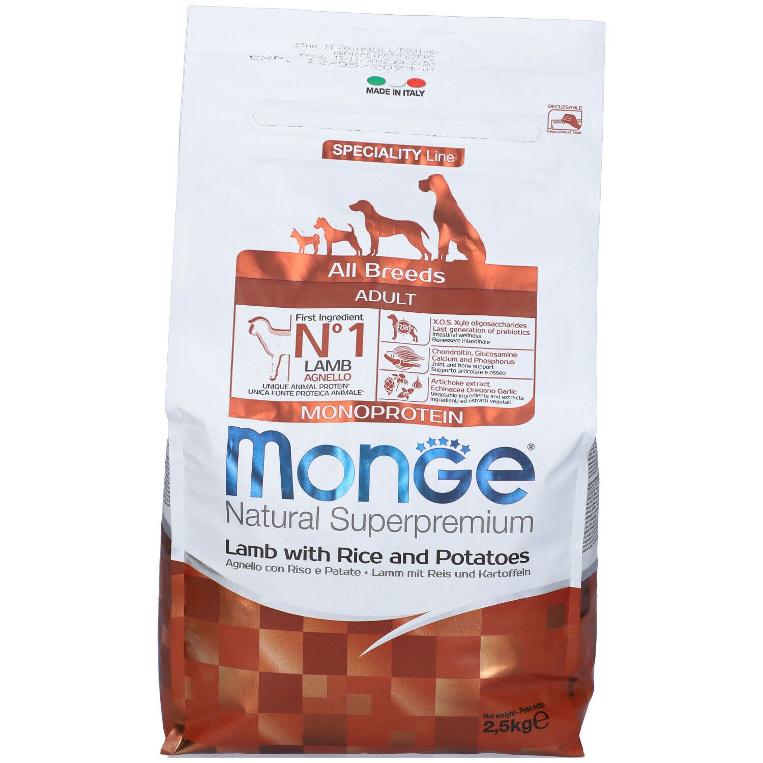 Monge Natural Superpremium Agnello Riso e Patate Cani Adulti