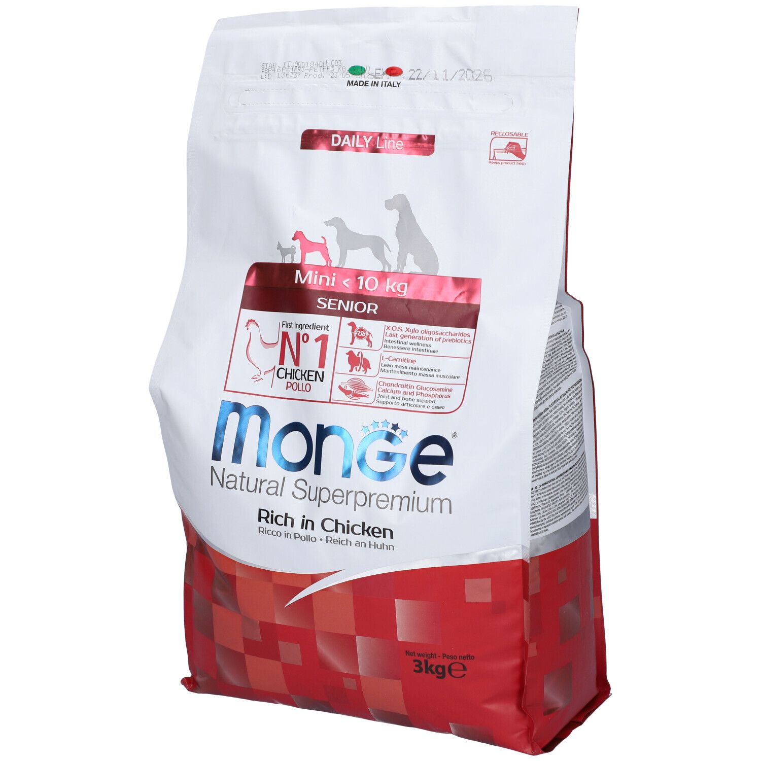 Monge Mini Senior Daily Line Pollo 3 Kg