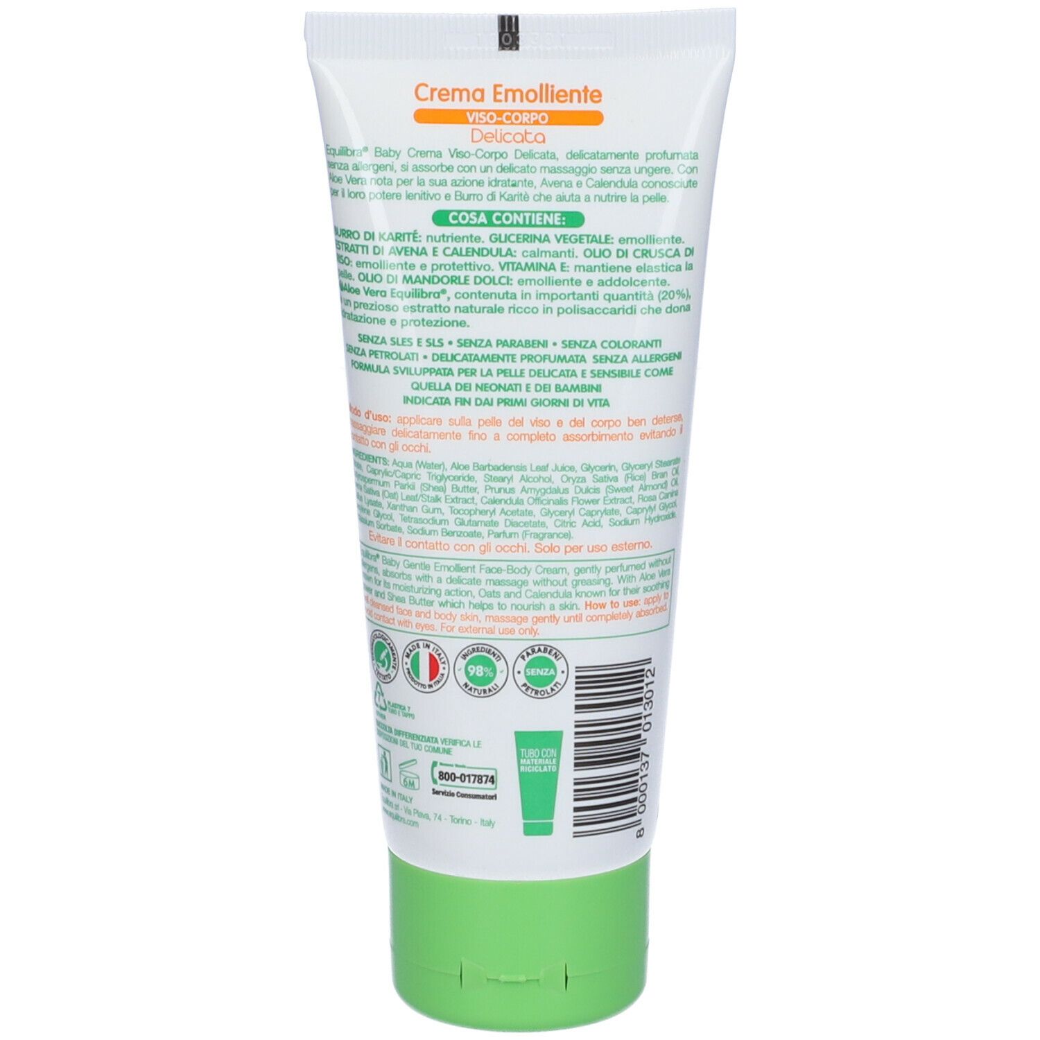 Equilibra® NATURE'S Baby Crema Emolliente Viso-corpo